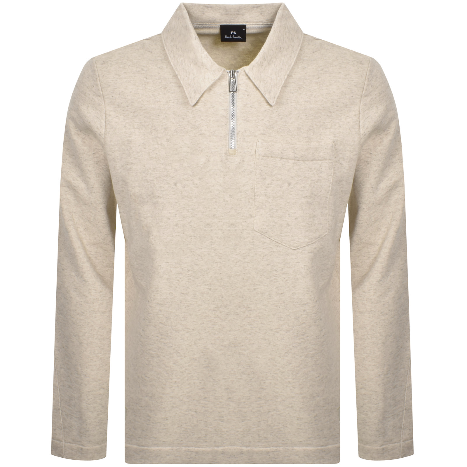PAUL SMITH PAUL SMITH LONG SLEEVED POLO T SHIRT BEIGE