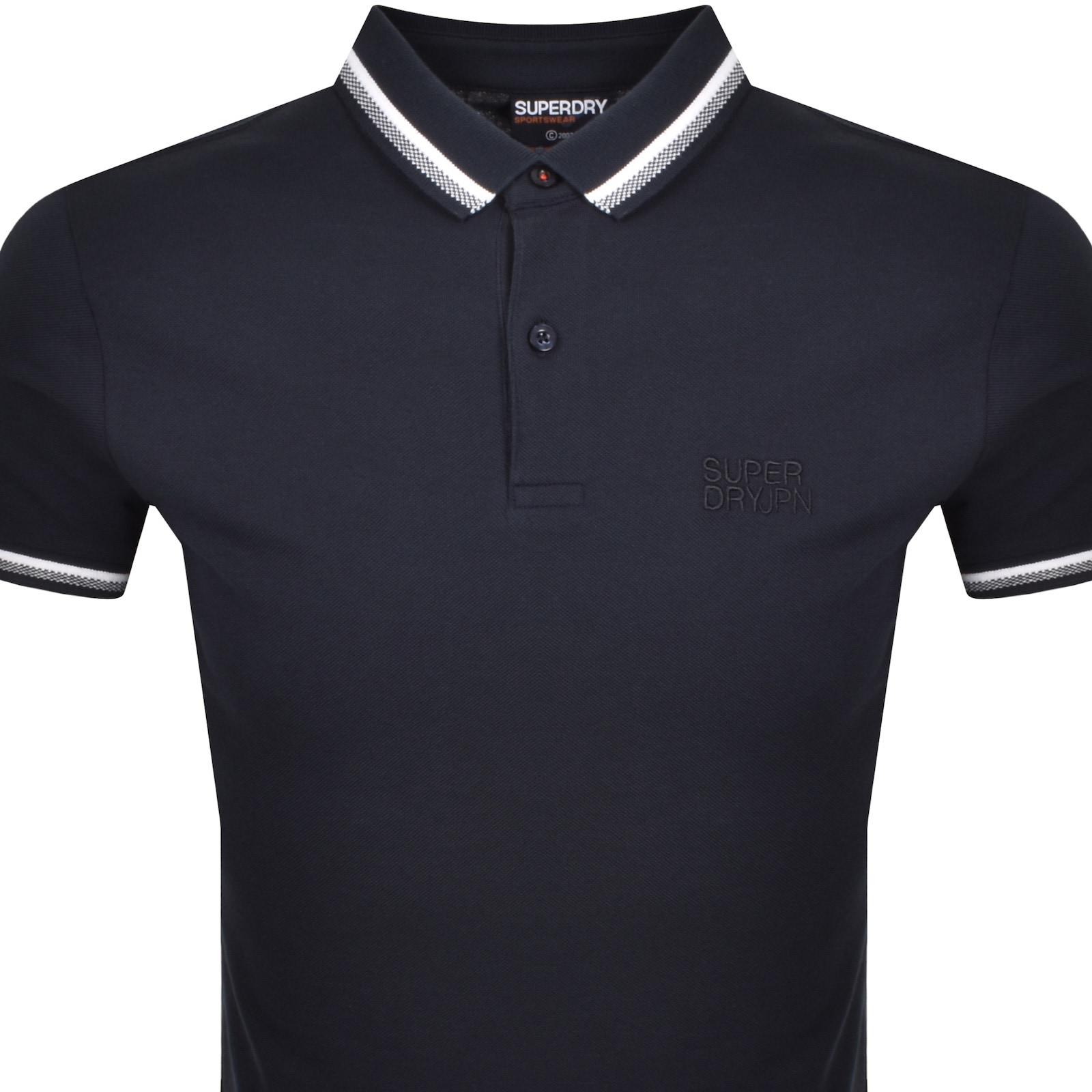 Superdry Tipped Polo T Shirt Navy In Blue