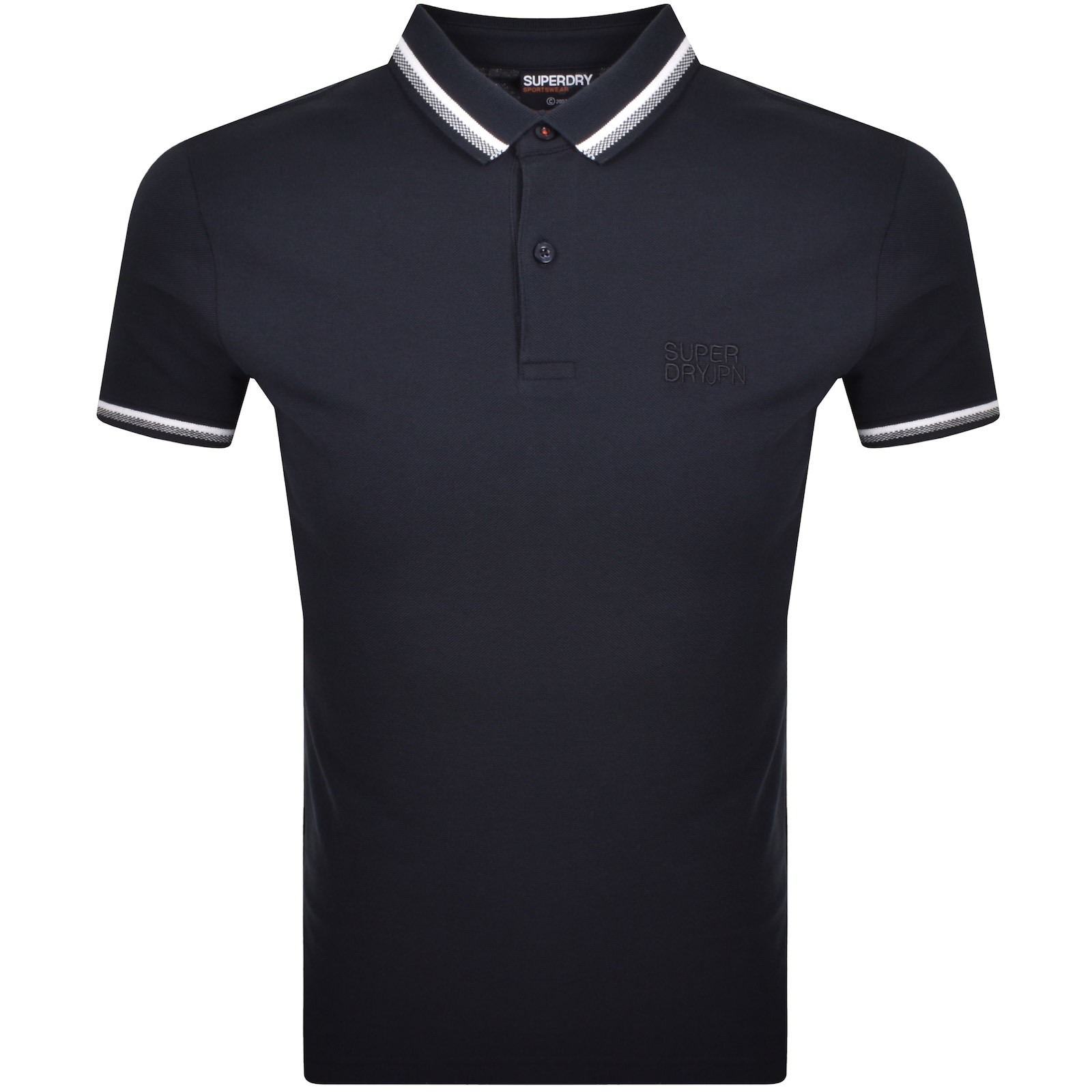 Superdry Tipped Polo T Shirt Navy In Blue