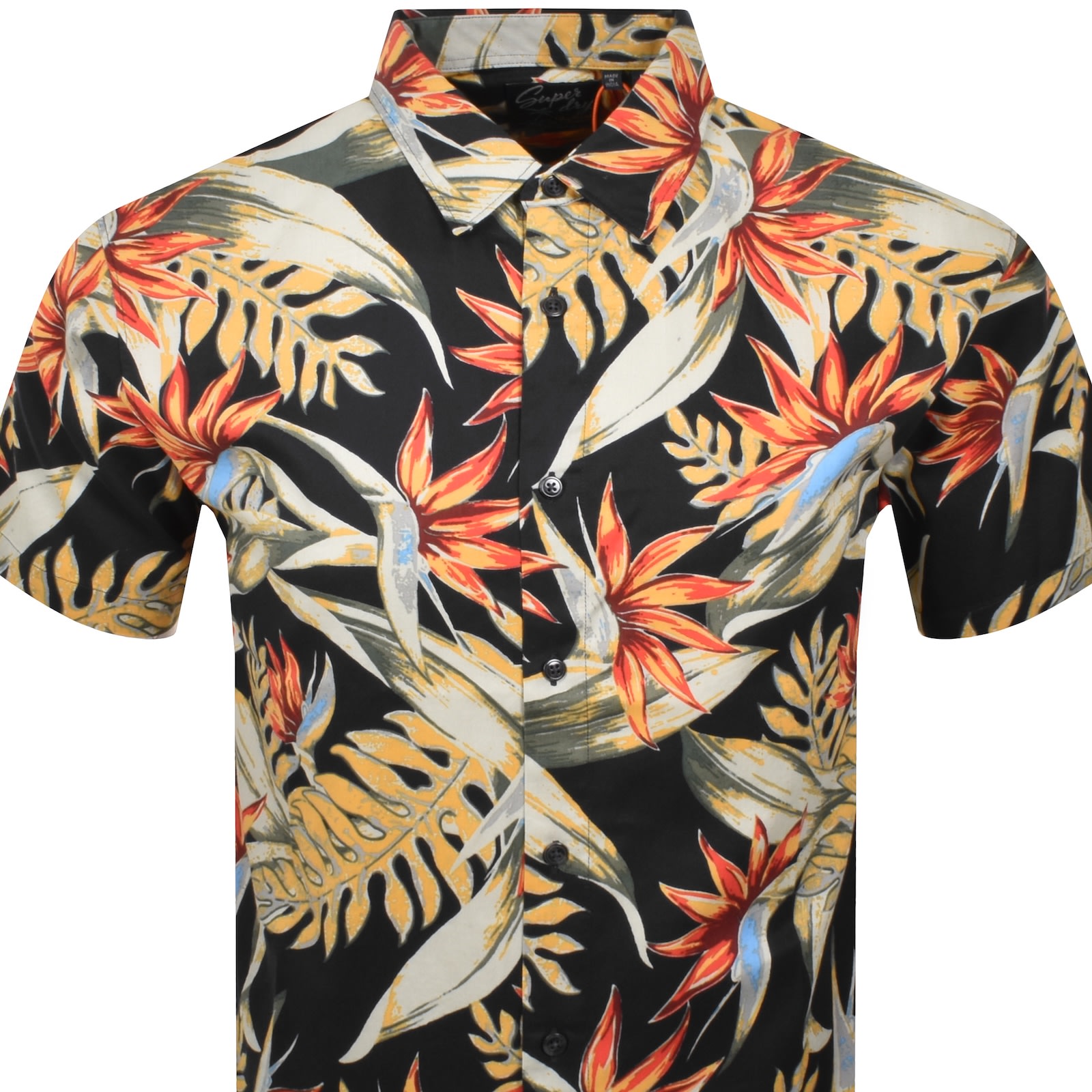 Superdry Short Sleeved Hawaiian Shirt Navy In Multi