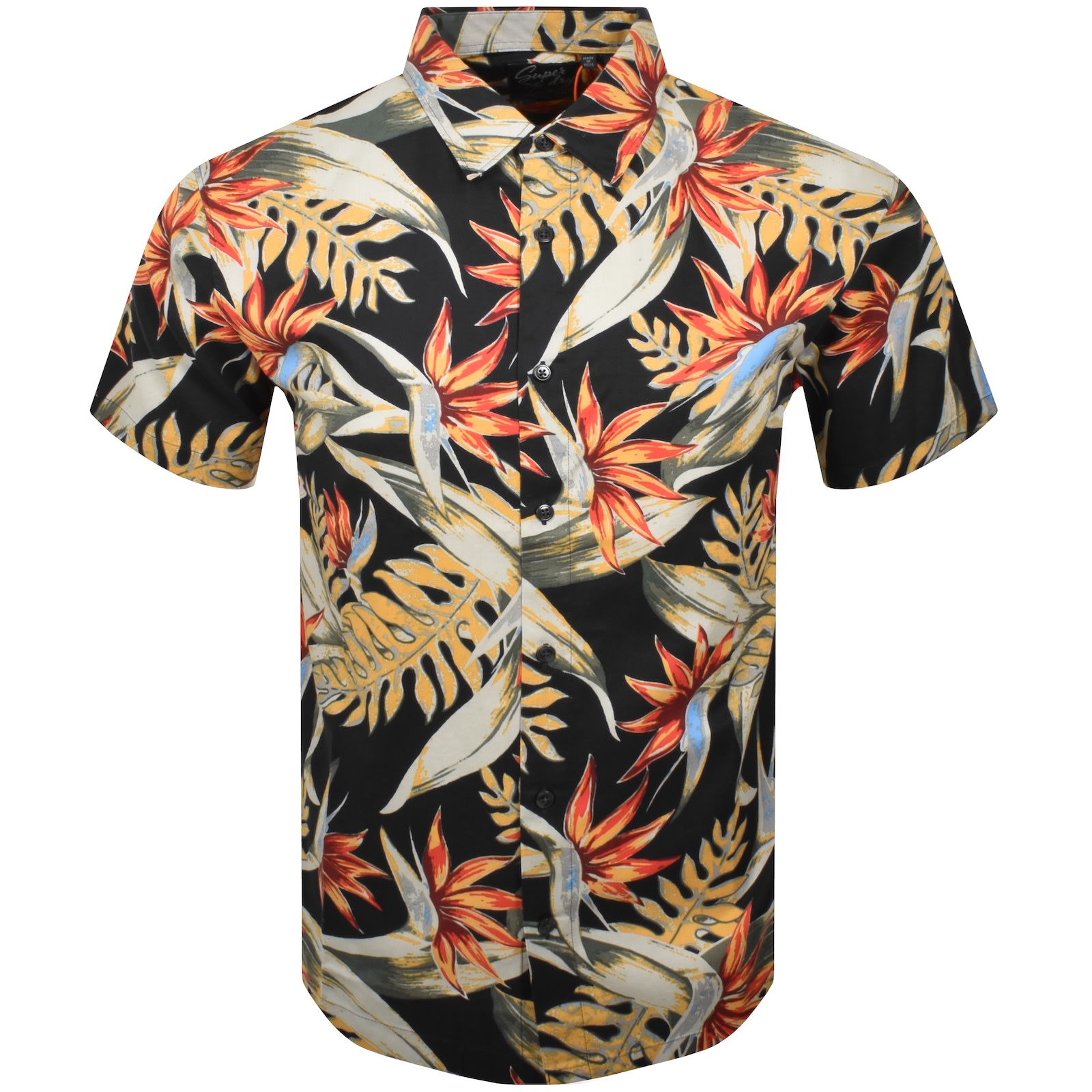 Superdry Short Sleeved Hawaiian Shirt Navy In Multi
