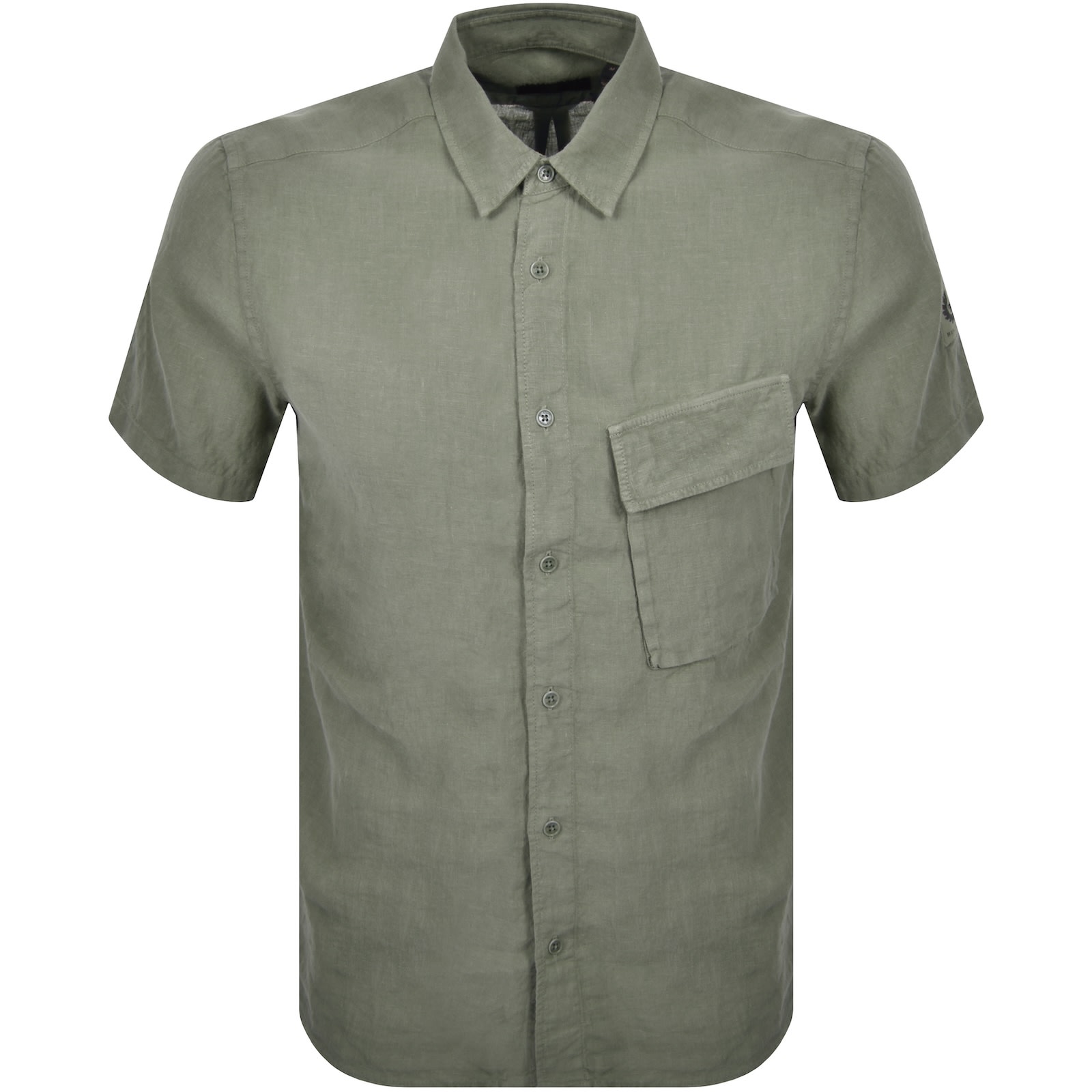 Belstaff Scale Short Sleeved Shirt Green In Green