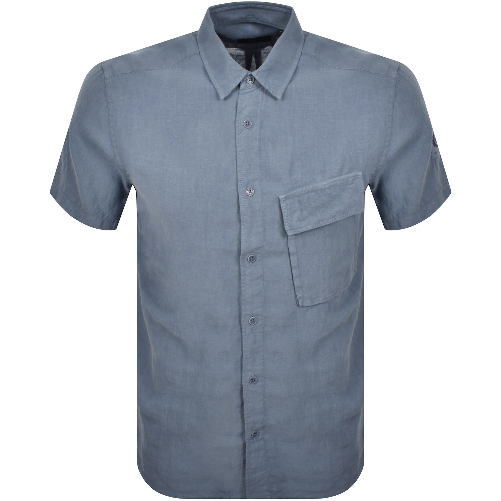 Belstaff Scale Short Sleeved Shirt Blue In Blue
