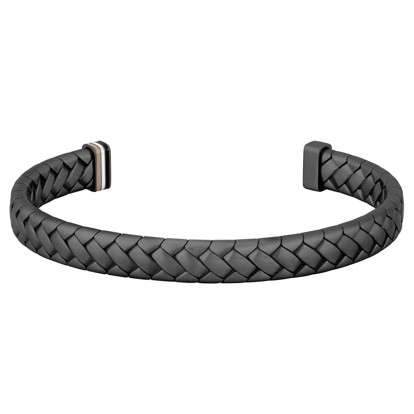 Hugo Boss Boss Herringbone Bracelet Cuff Black In Black