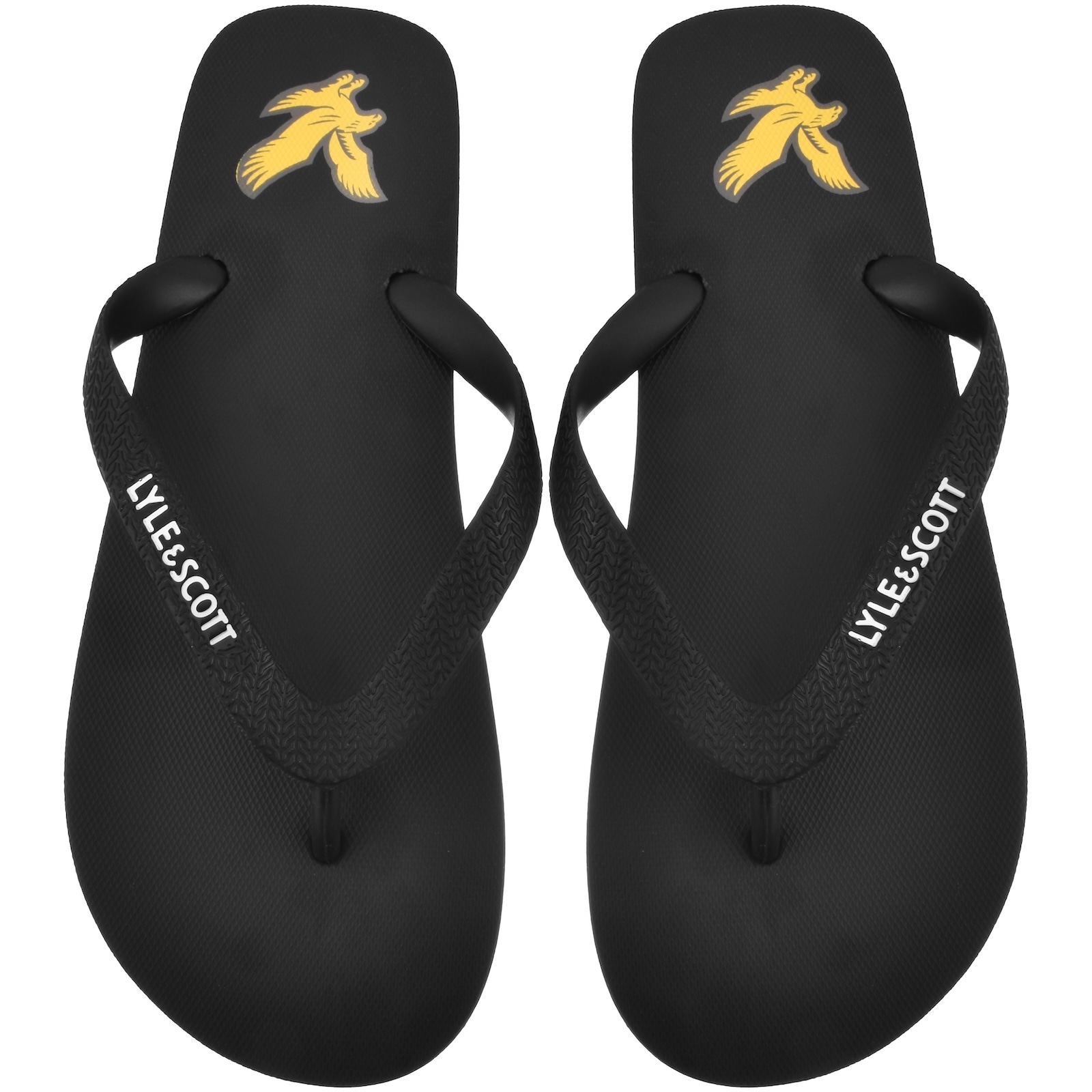 Lyle & Scott Lyle And Scott Logo Flip Flops Black In Black