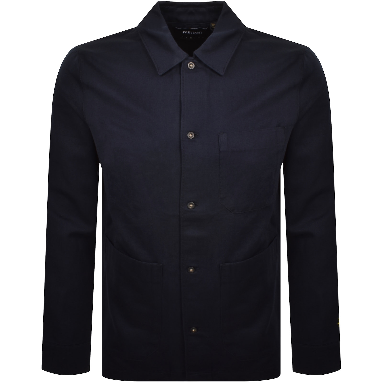 Lyle & Scott Lyle And Scott Linen Blend Overshirt Navy In Black