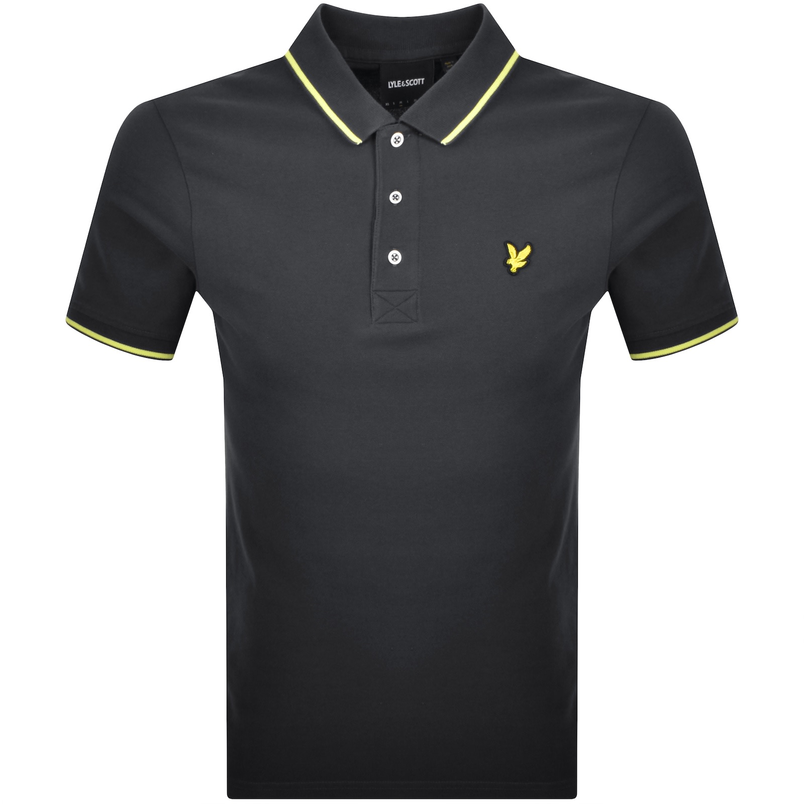 Lyle & Scott Lyle And Scott Tipped Polo T Shirt Grey In Black