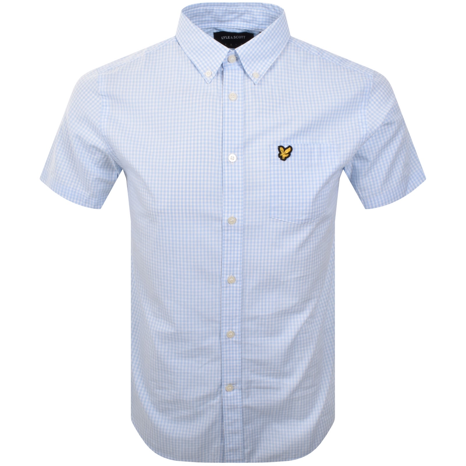 Lyle & Scott Lyle And Scott Short Sleeved Gingham Shirt Blue In Blue