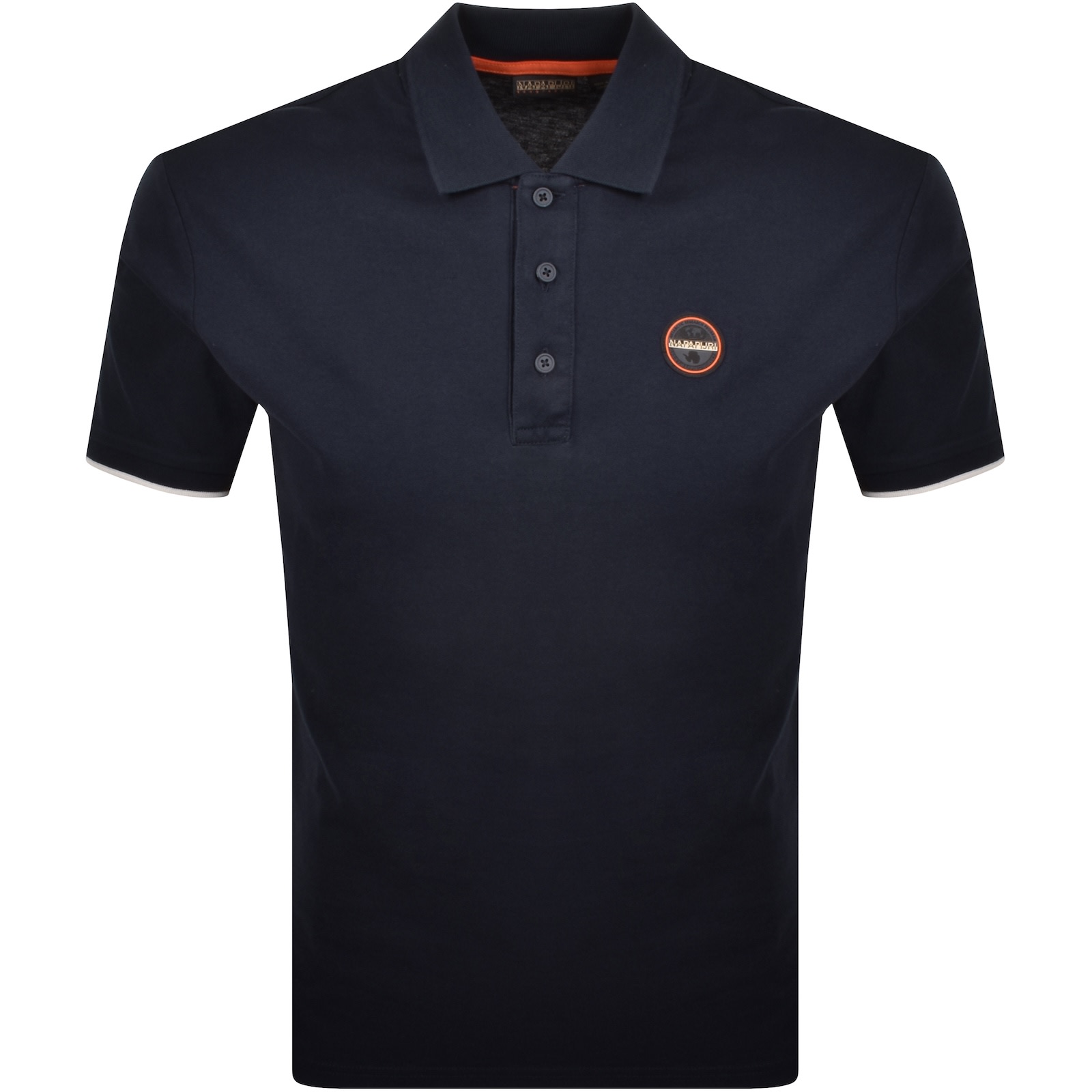 Napapijri E Badge Short Sleeve Polo T Shirt Navy In Blue