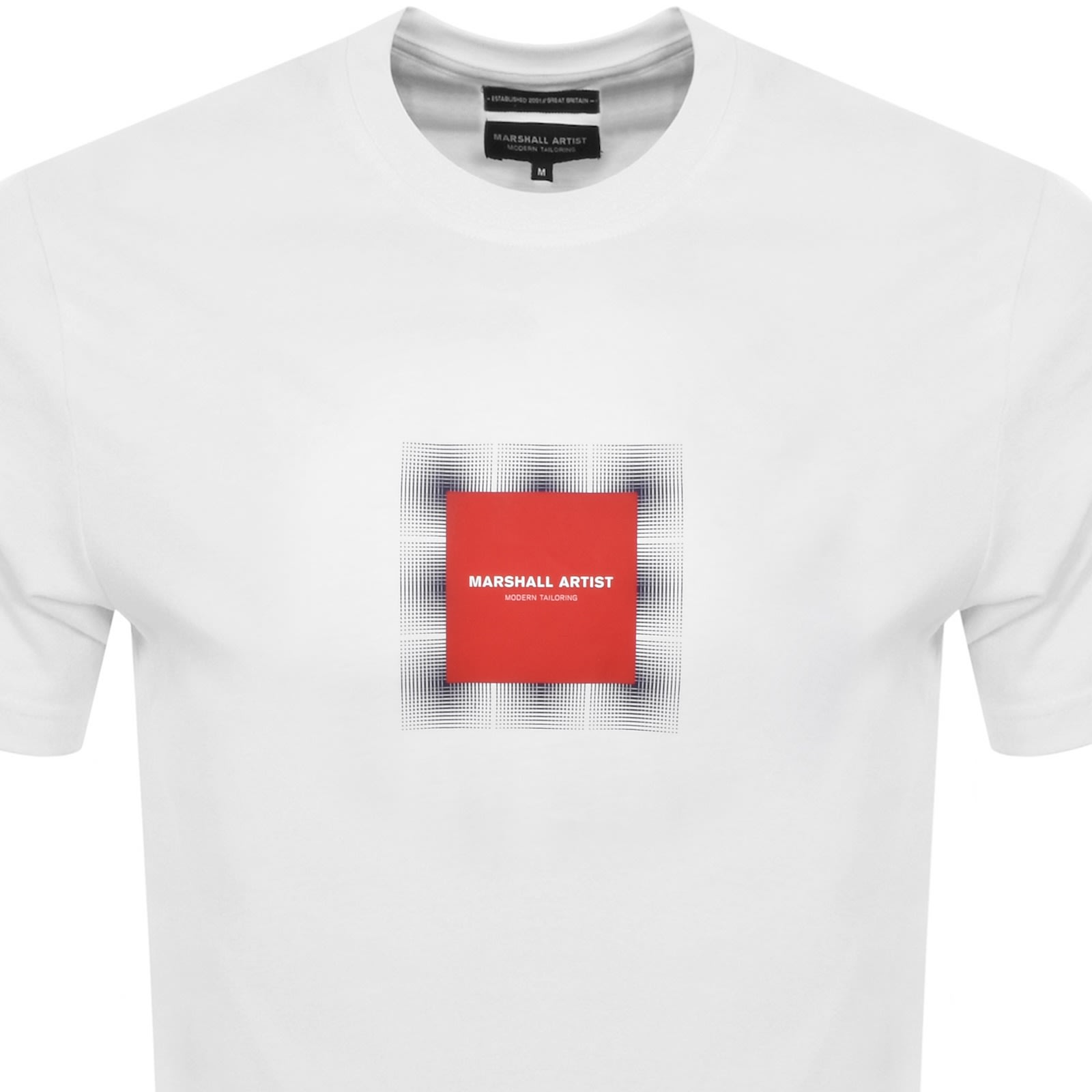 Marshall Artist Shadow Check T Shirt White In Neutral