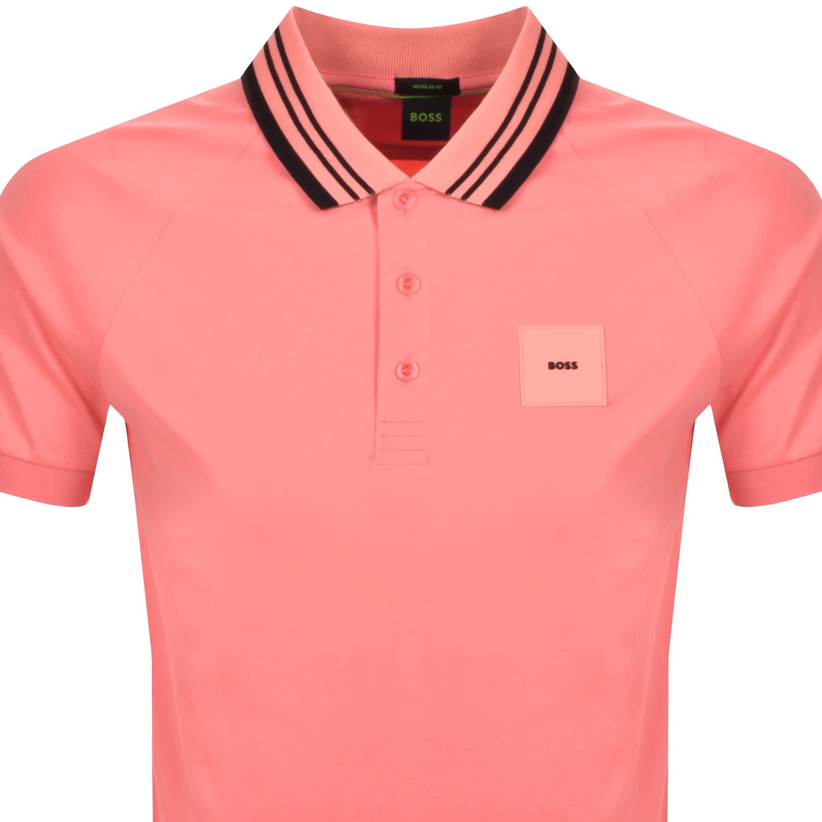 Shop Boss Athleisure Boss Paddy Rib Polo Shirt Pink