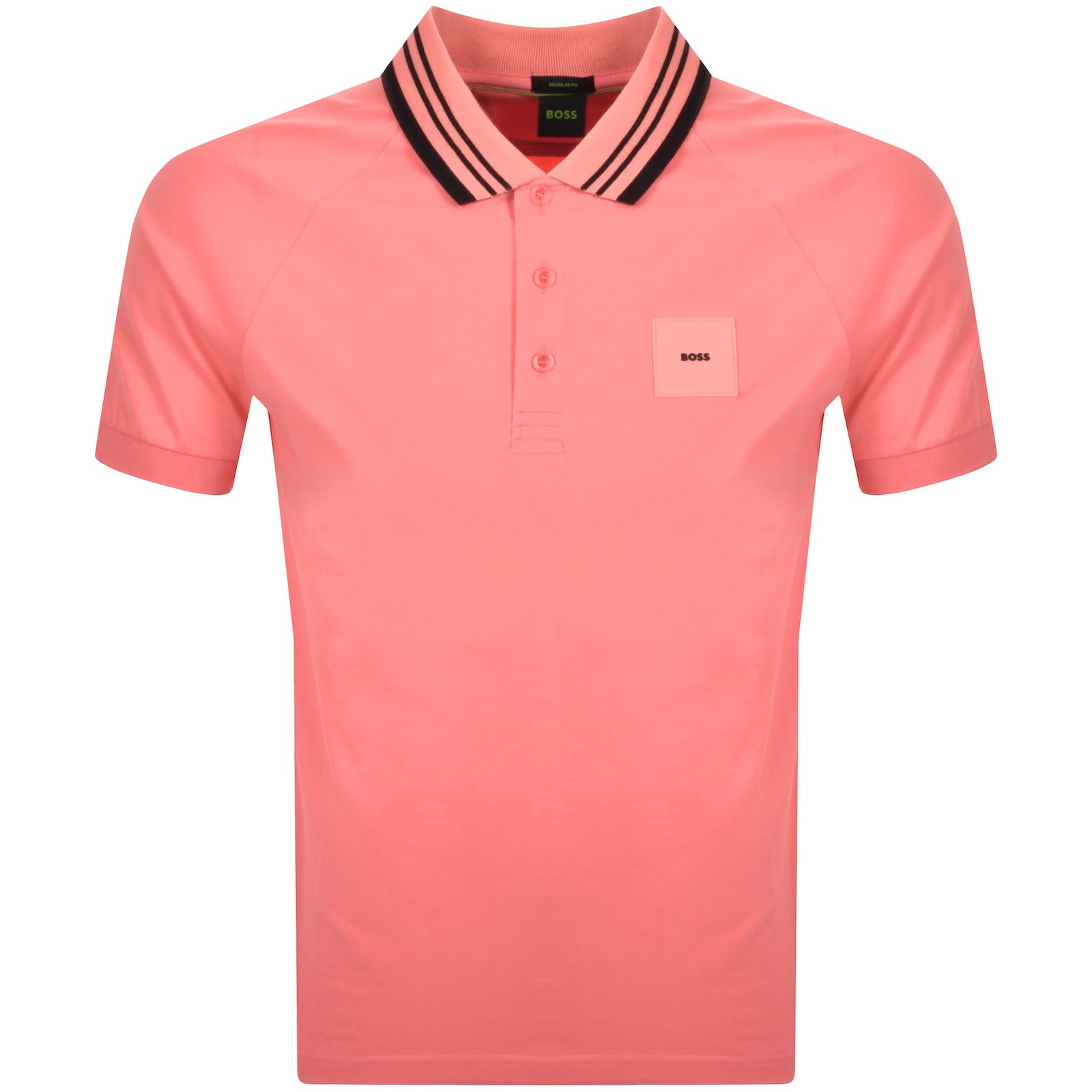 Shop Boss Athleisure Boss Paddy Rib Polo Shirt Pink