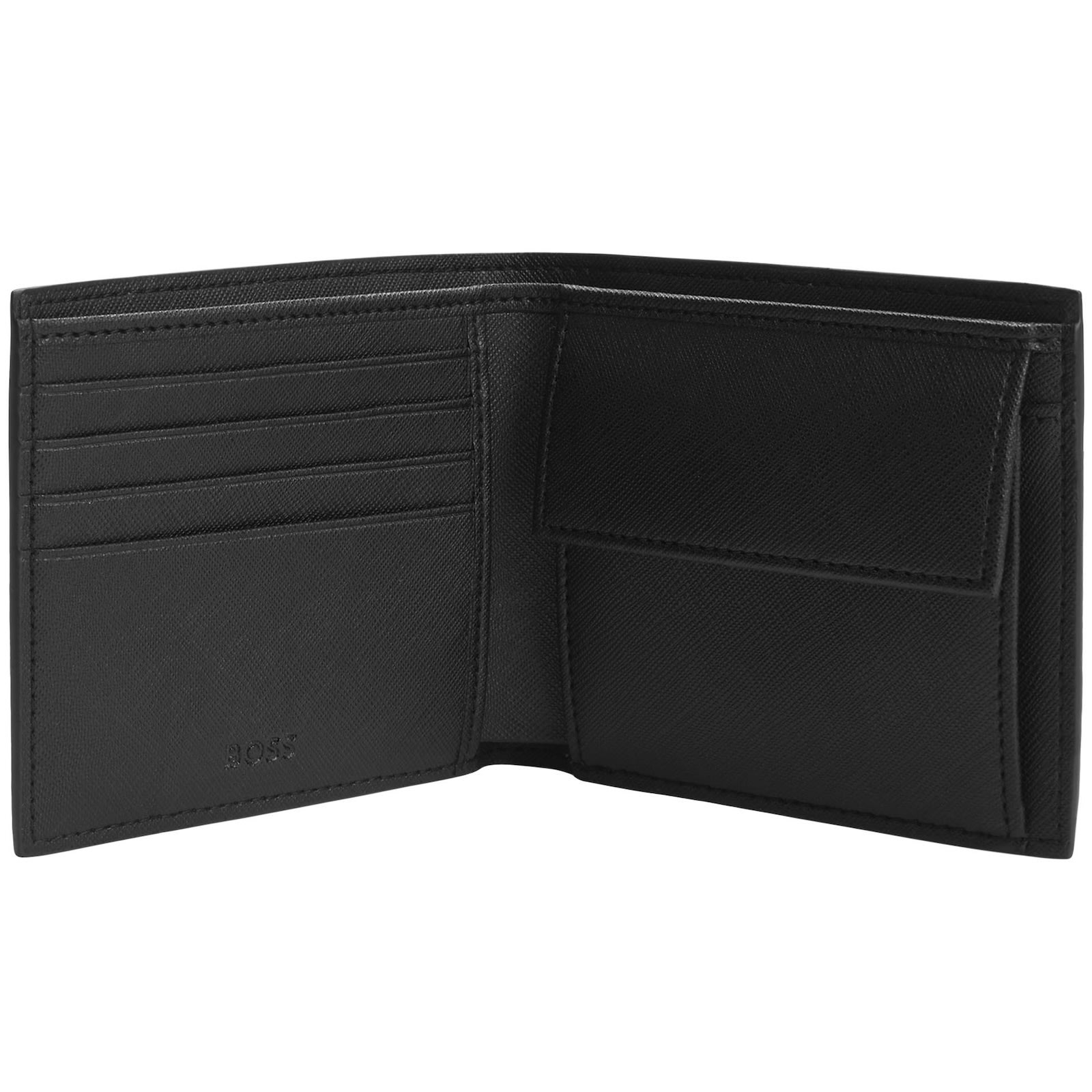 Hugo Boss Boss Icon Monogram Coin Wallet Black In Black