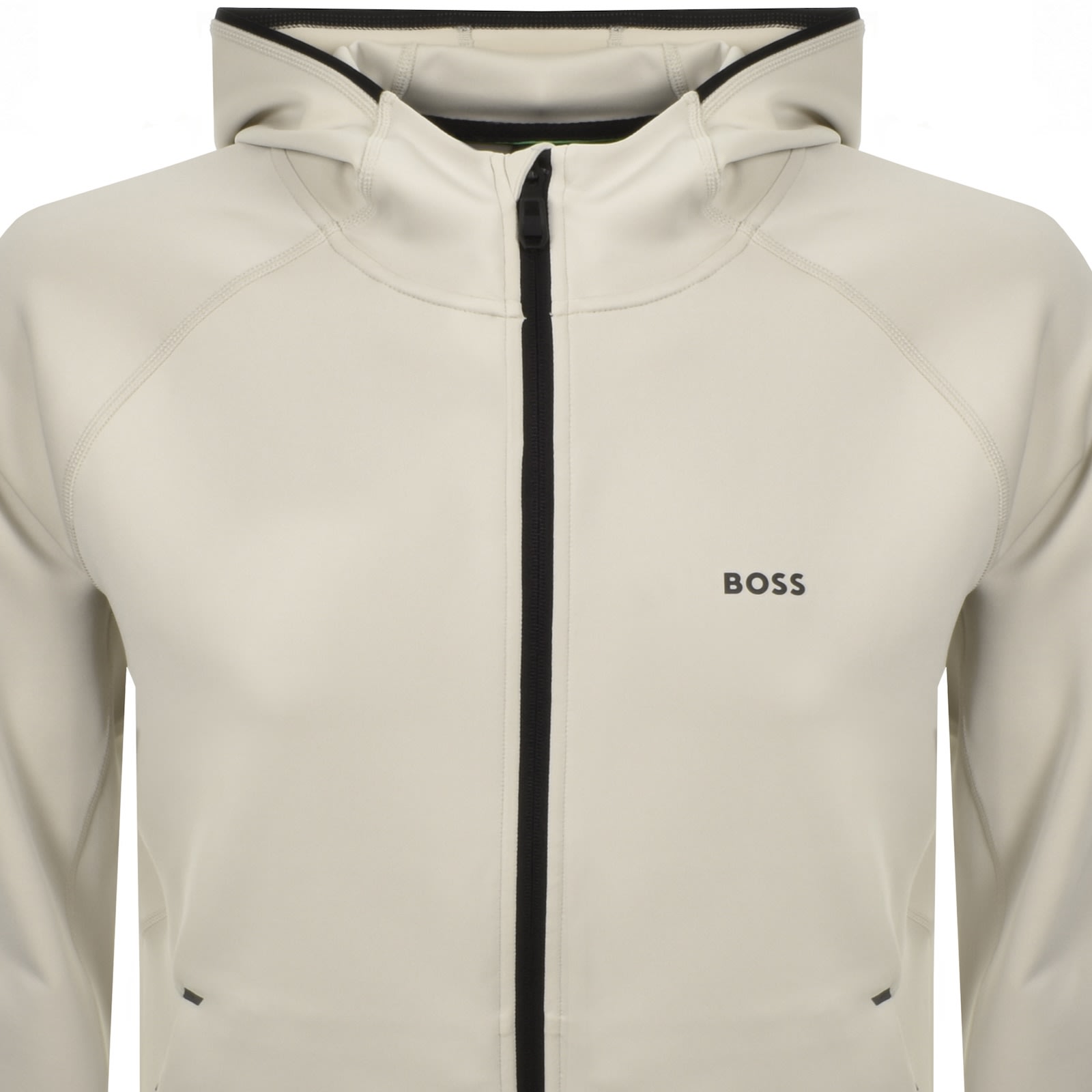 Shop Boss Athleisure Boss Sicon Active Full Zip Hoodie Beige