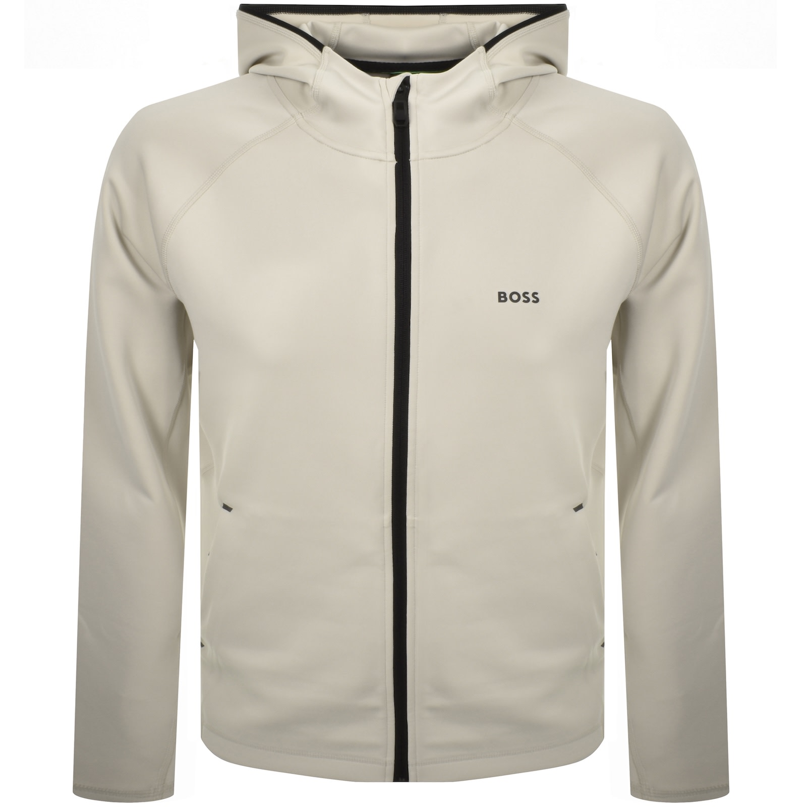 Shop Boss Athleisure Boss Sicon Active Full Zip Hoodie Beige