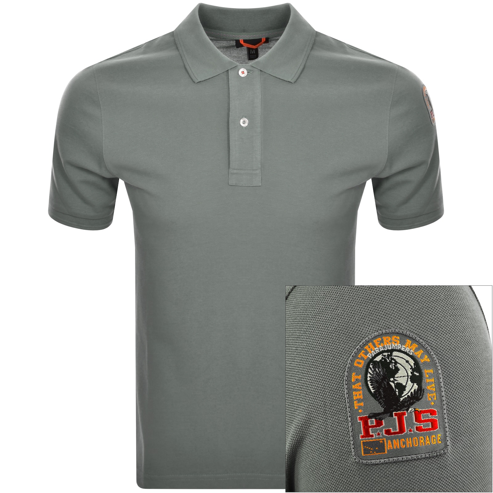 Parajumpers Gangapuma Polo T Shirt Green In Gray