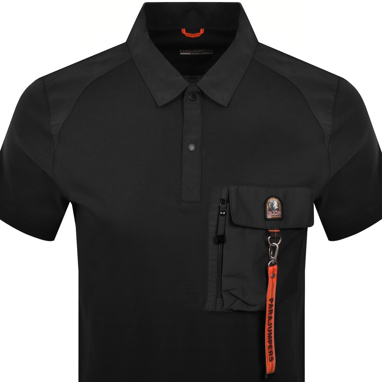 Parajumpers "rescue Polo With Nylon Inserts" In Black