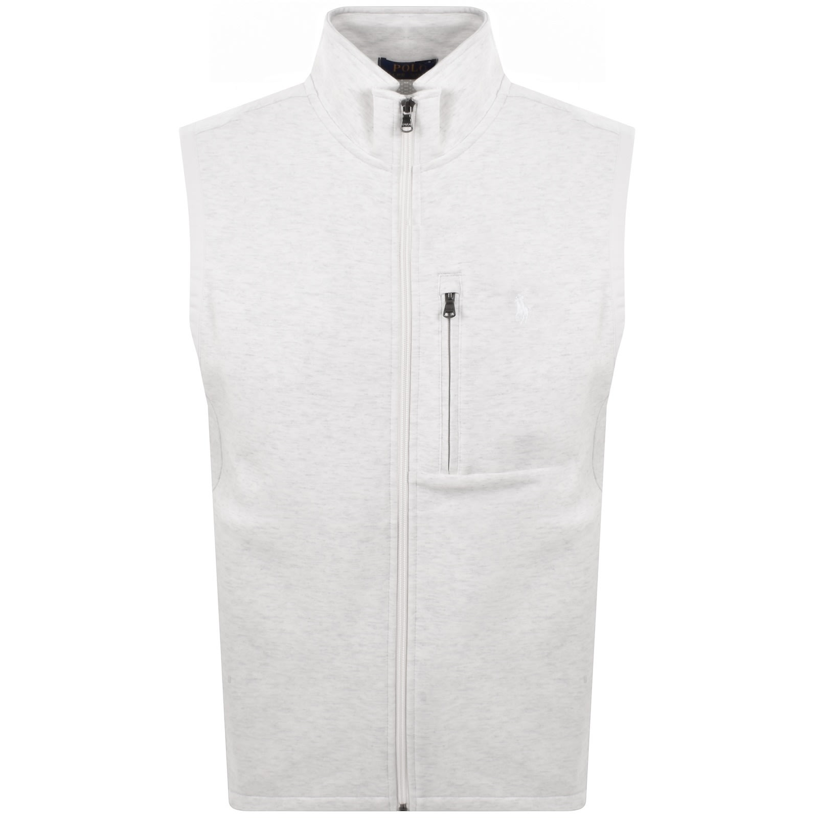 Ralph Lauren Full Zip Gilet Grey In White