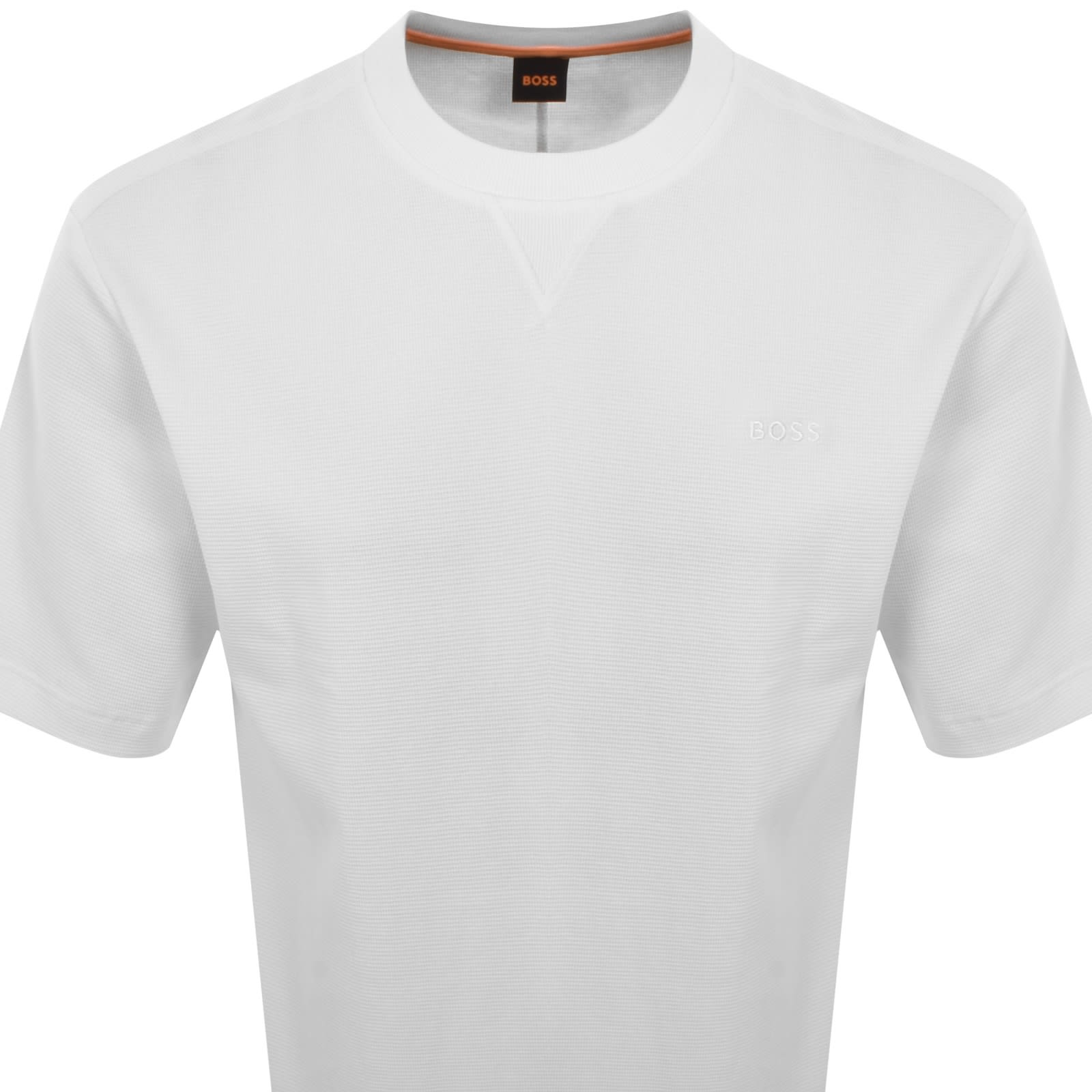 Boss Casual Boss Waffle Cotton Logo T Shirt White In White
