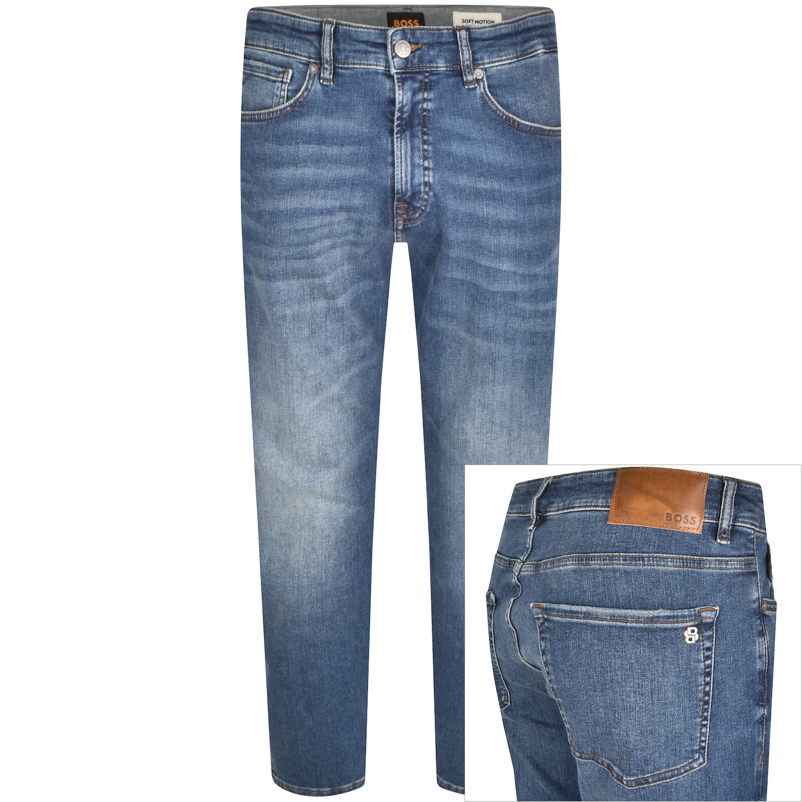 Boss Casual Boss Maine Regular Fit Mid Wash Jeans Blue In Blue