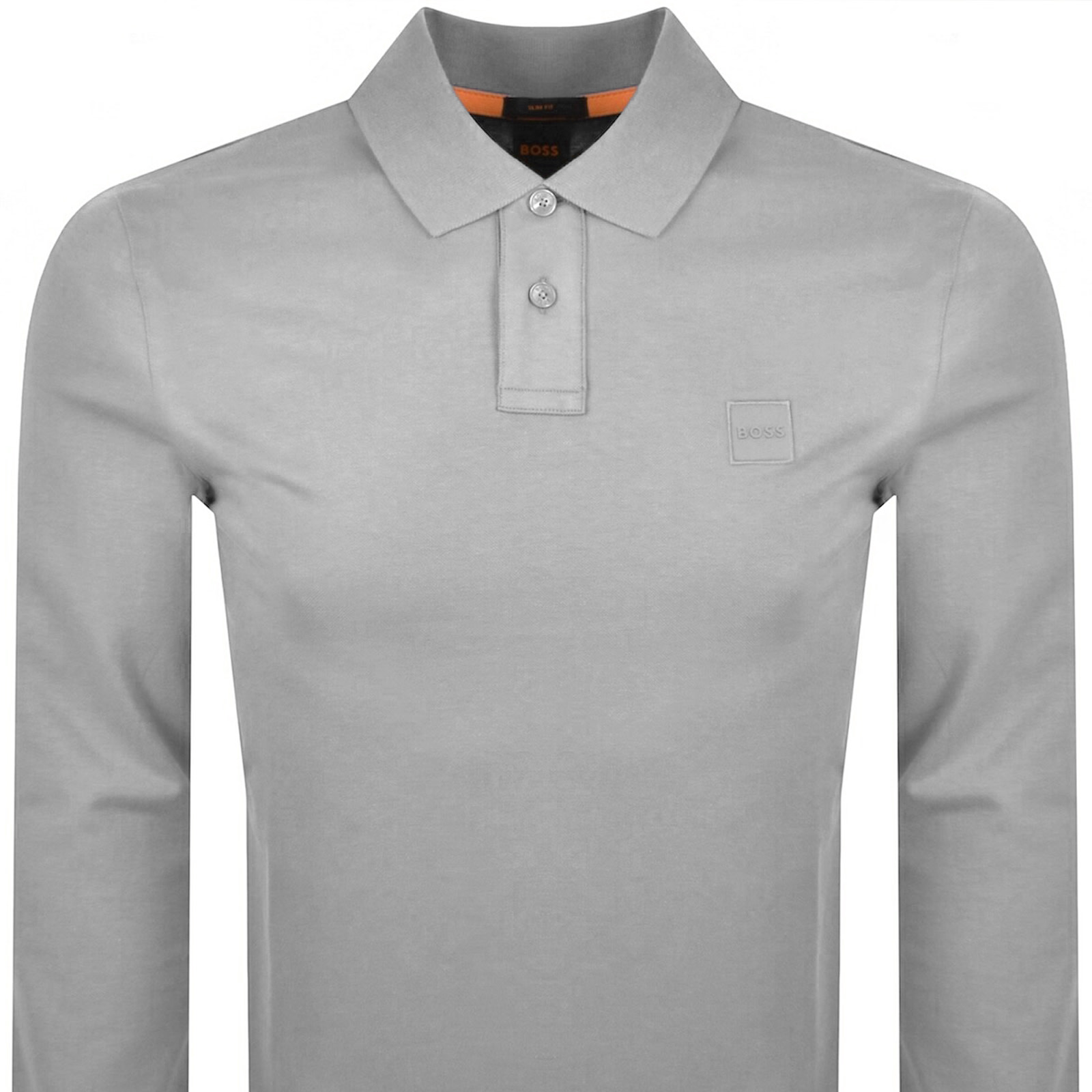 Boss Casual Boss Long Sleeve Passerby Polo T Shirt Grey In Grey