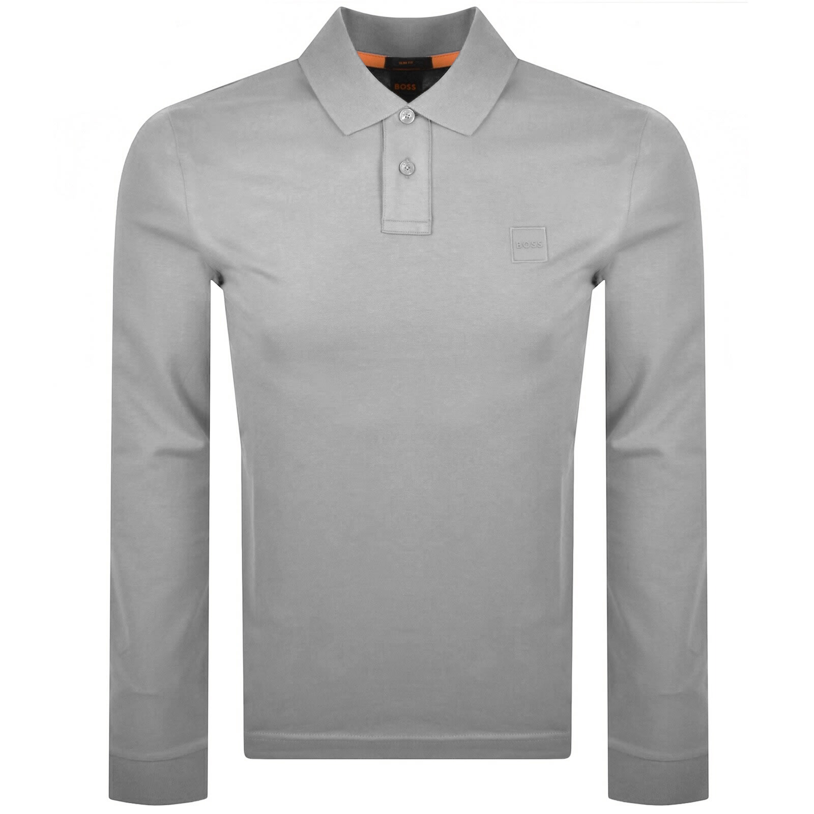 Boss Casual Boss Long Sleeve Passerby Polo T Shirt Grey In Grey