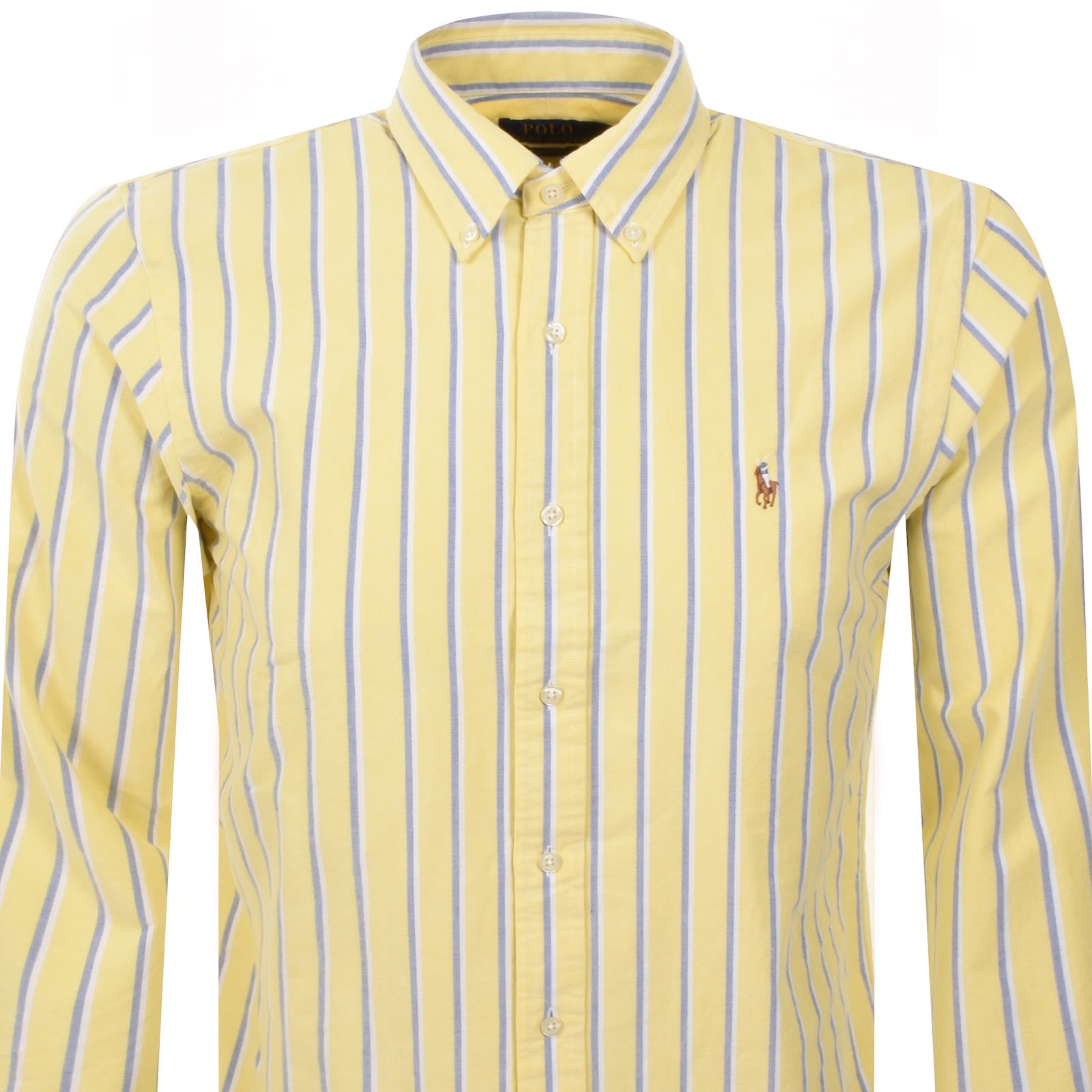 Shop Ralph Lauren Stripe Long Sleeve Shirt Yellow