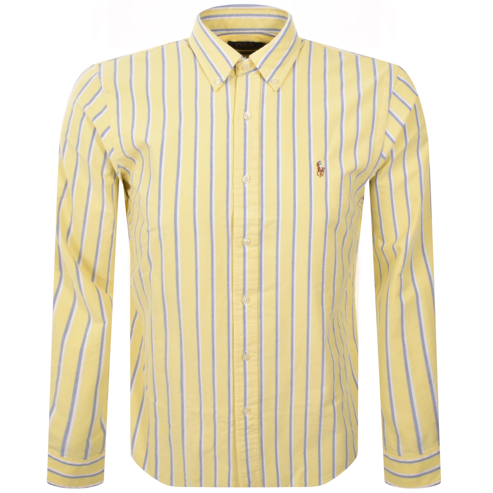 Shop Ralph Lauren Stripe Long Sleeve Shirt Yellow