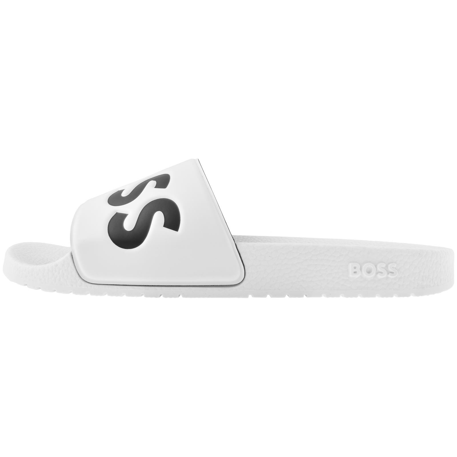 Hugo Boss Bay Logo-embossed Slides In White