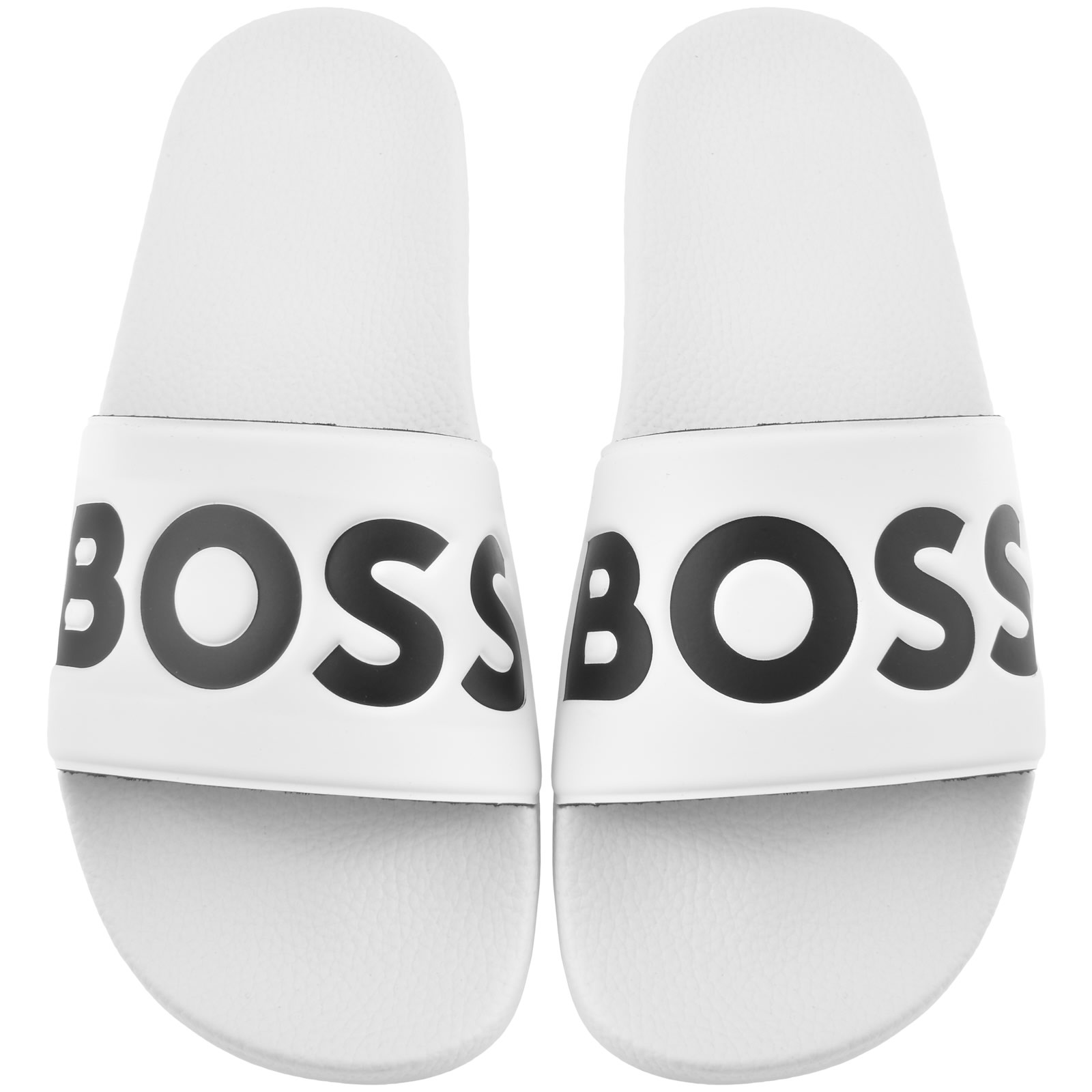Hugo Boss Bay Logo-embossed Slides In White