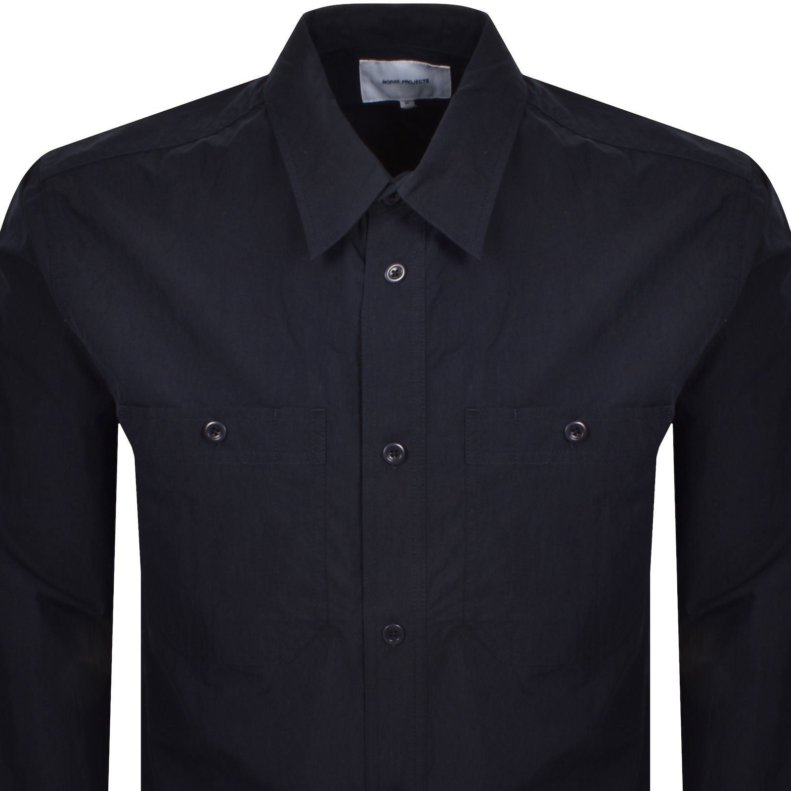 Norse Projects Silas Tech Poplin 2.0 Shirt Navy In Black
