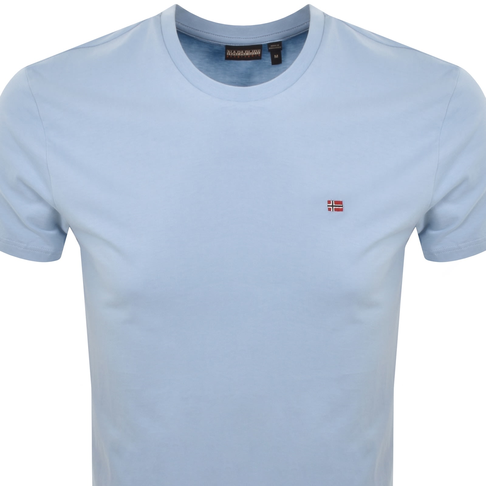 Napapijri Light Blue Cotton Men T-shirt In Blue