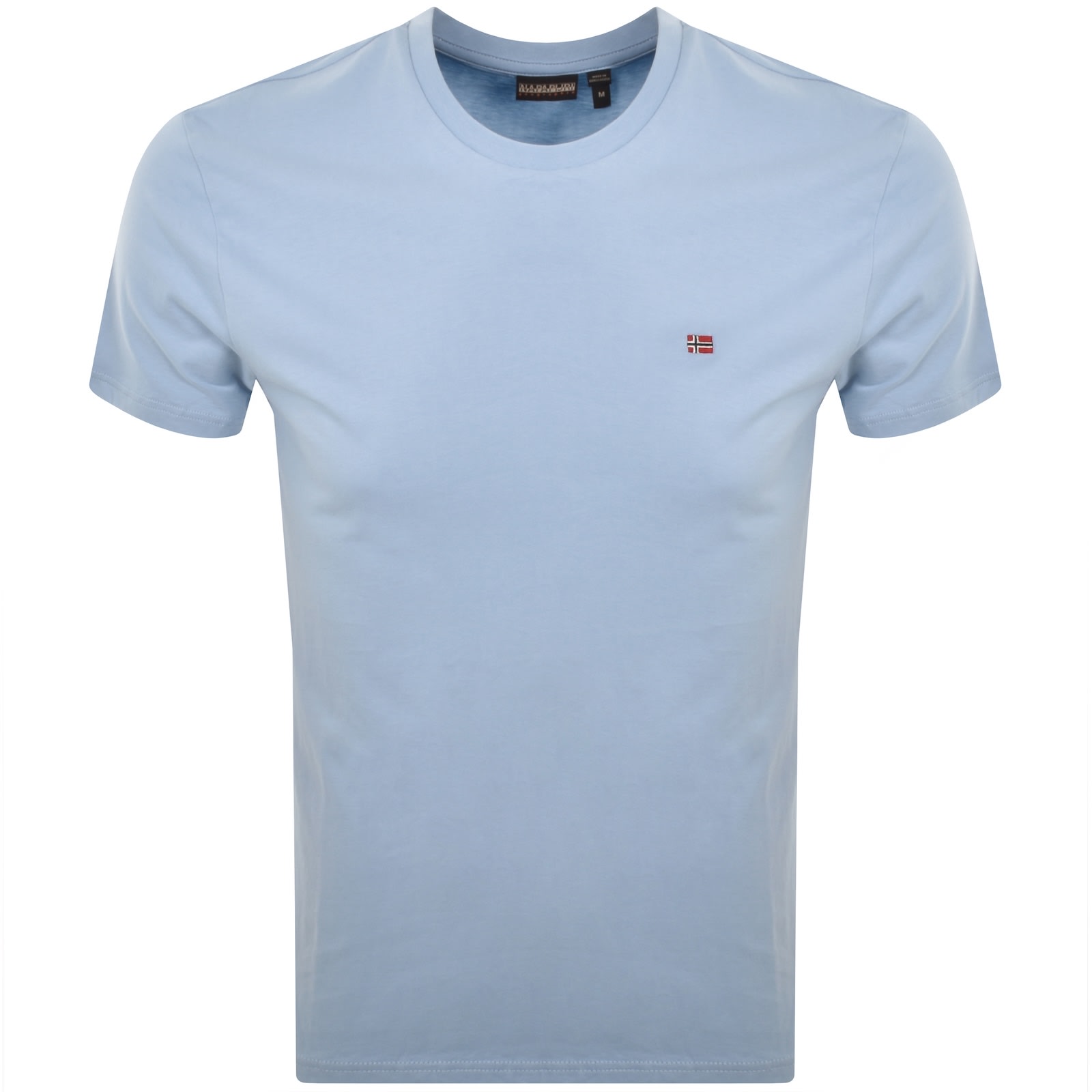 Napapijri Light Blue Cotton Men T-shirt In Blue