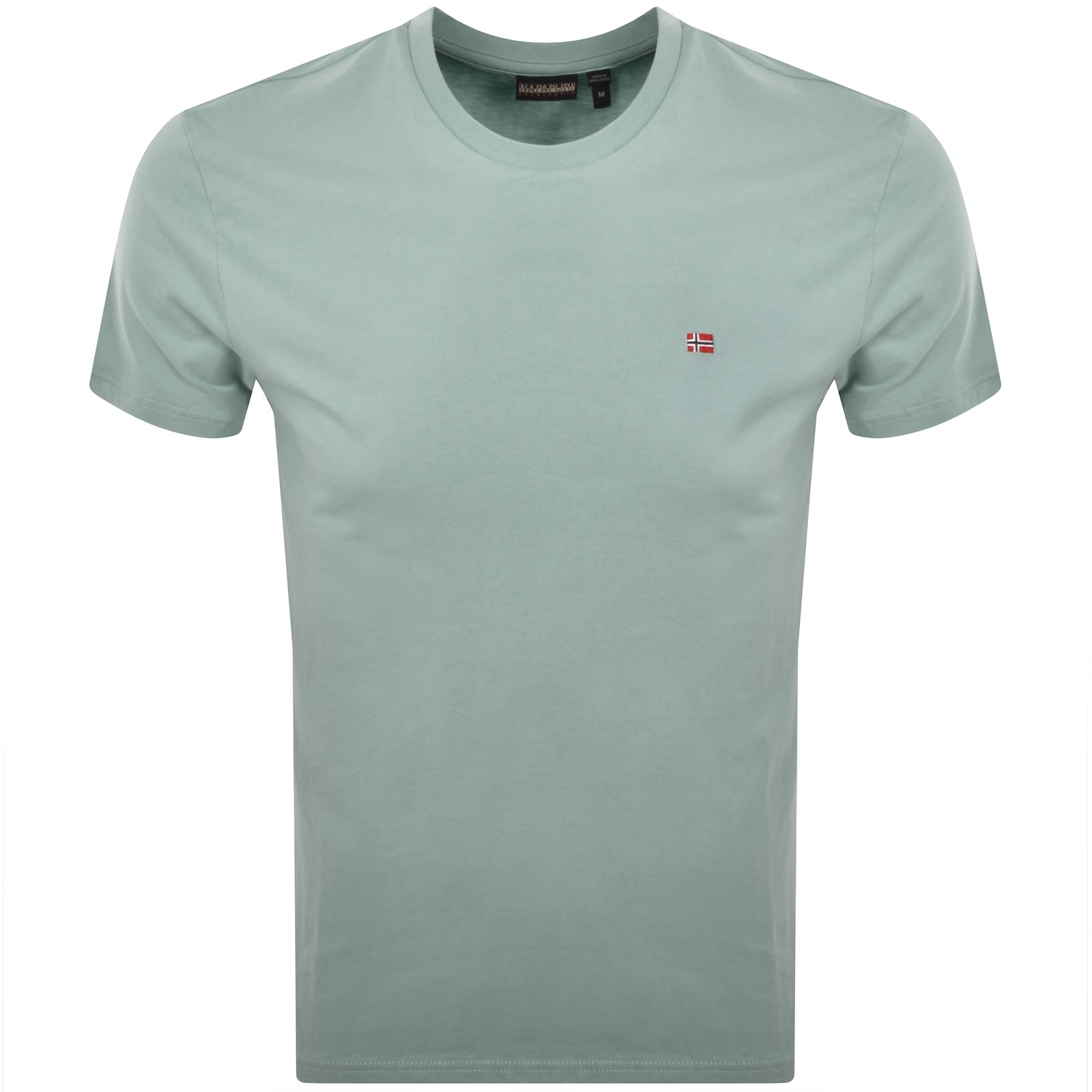 Napapijri Salis Sum Logo T Shirt Green In Gray
