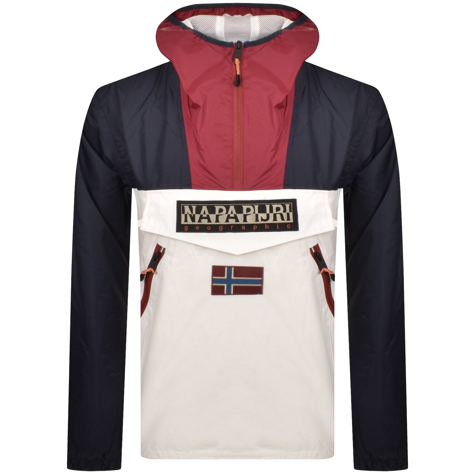 Napapijri Rainforest Windbreaker Jacket Cream In Blue