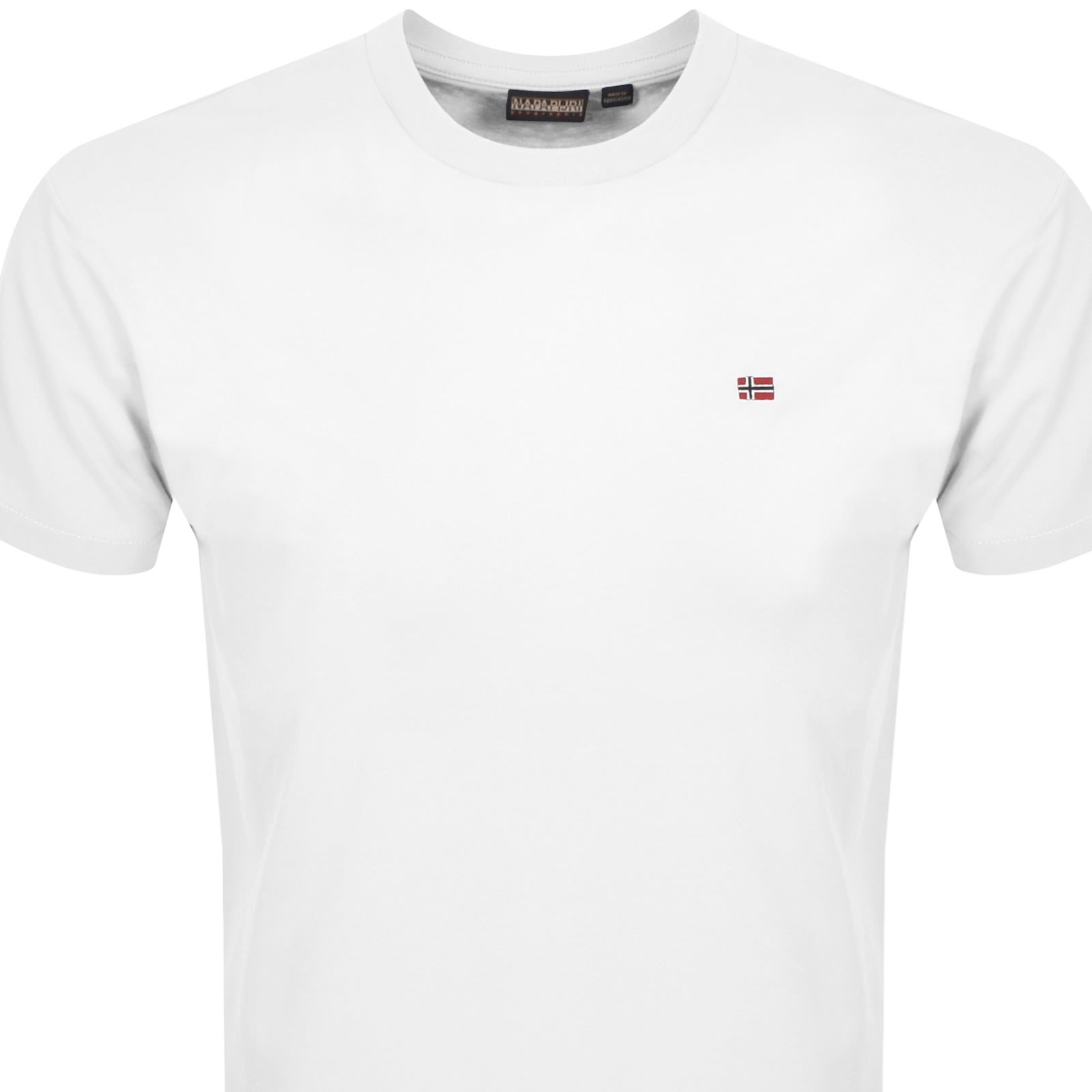 Napapijri Elegant Embroidered White Tee For Men In White