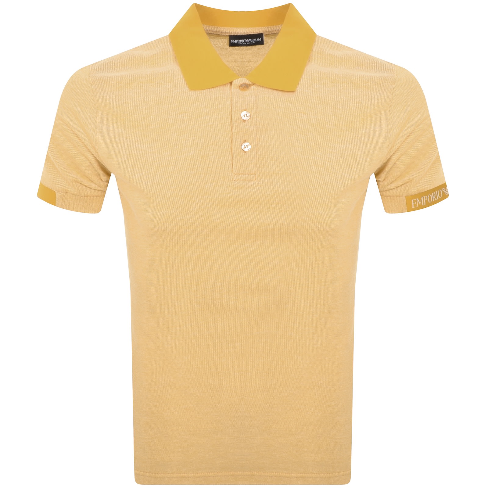 Armani Collezioni Emporio Armani Two Tone Polo T Shirt Yellow In Yellow