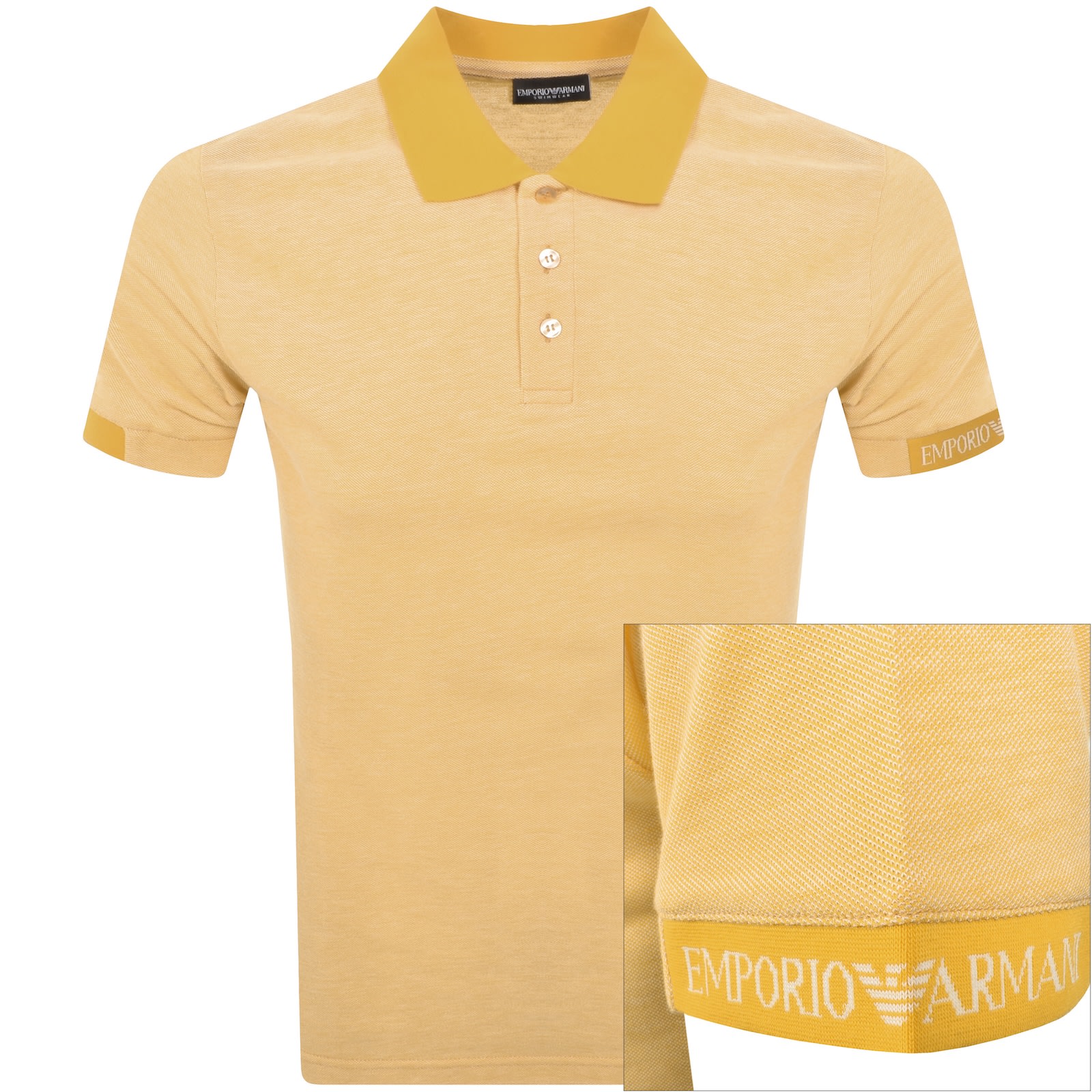 Armani Collezioni Emporio Armani Two Tone Polo T Shirt Yellow In Yellow