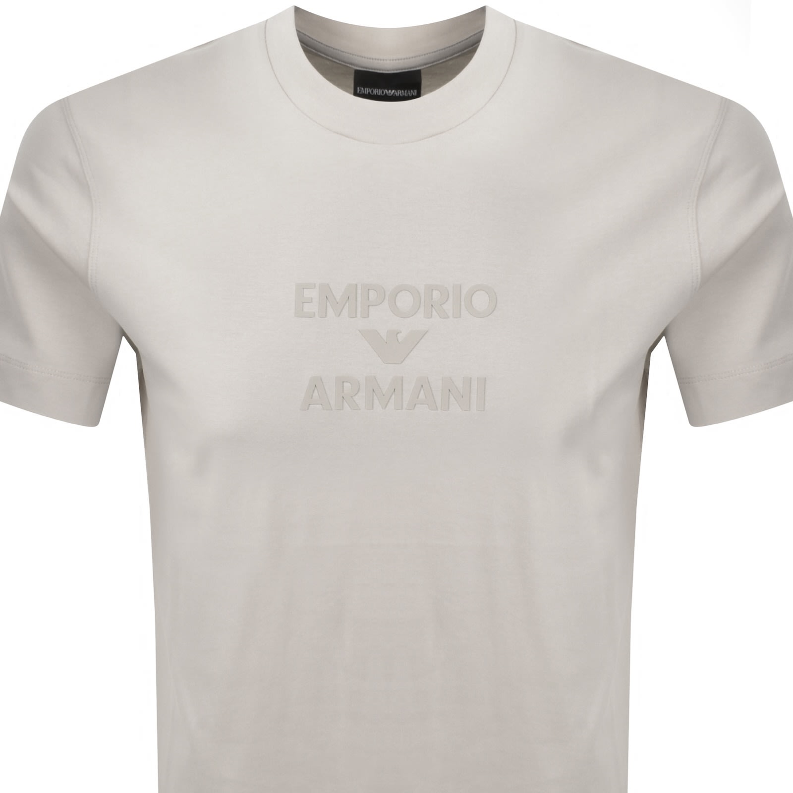 Armani Collezioni Emporio Armani Short Sleeve Logo T Shirt Beige In Beige