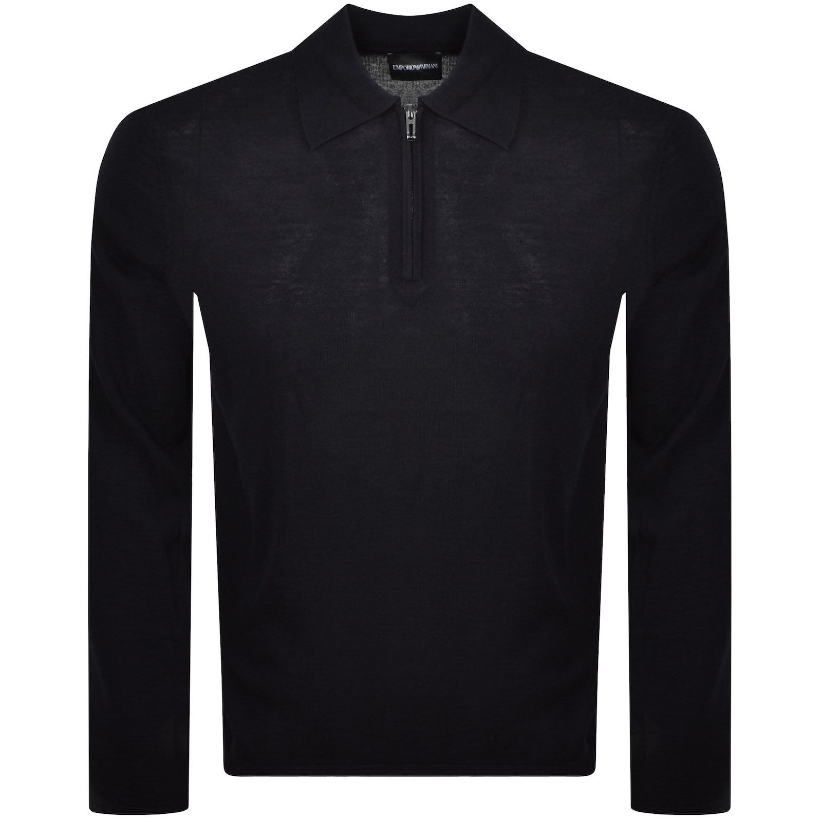 Armani Collezioni Emporio Armani Quarter Zip Wool Jumper Navy In Navy