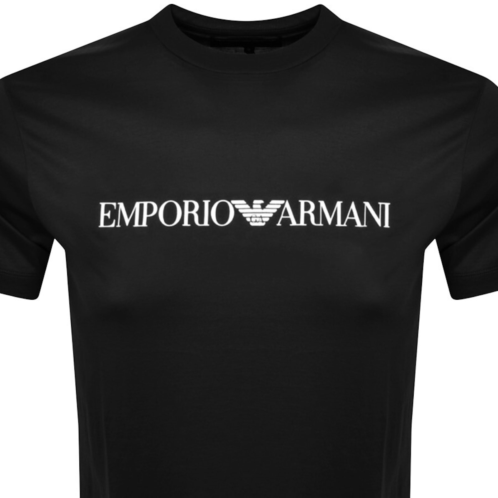 Armani Collezioni Emporio Armani Crew Neck Logo T Shirt Black In Black