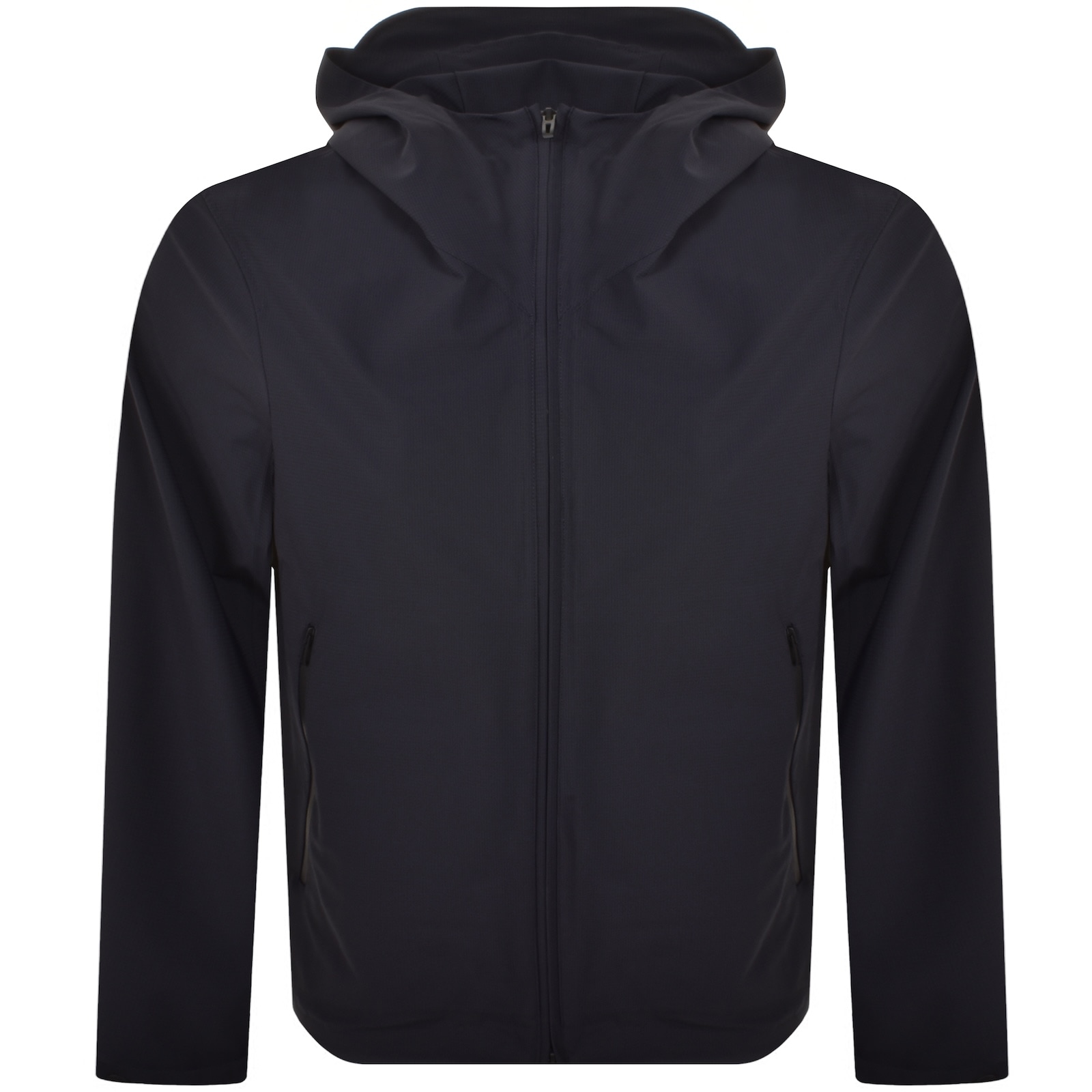 Armani Collezioni Emporio Armani Nylon Hooded Jacket Navy In Black