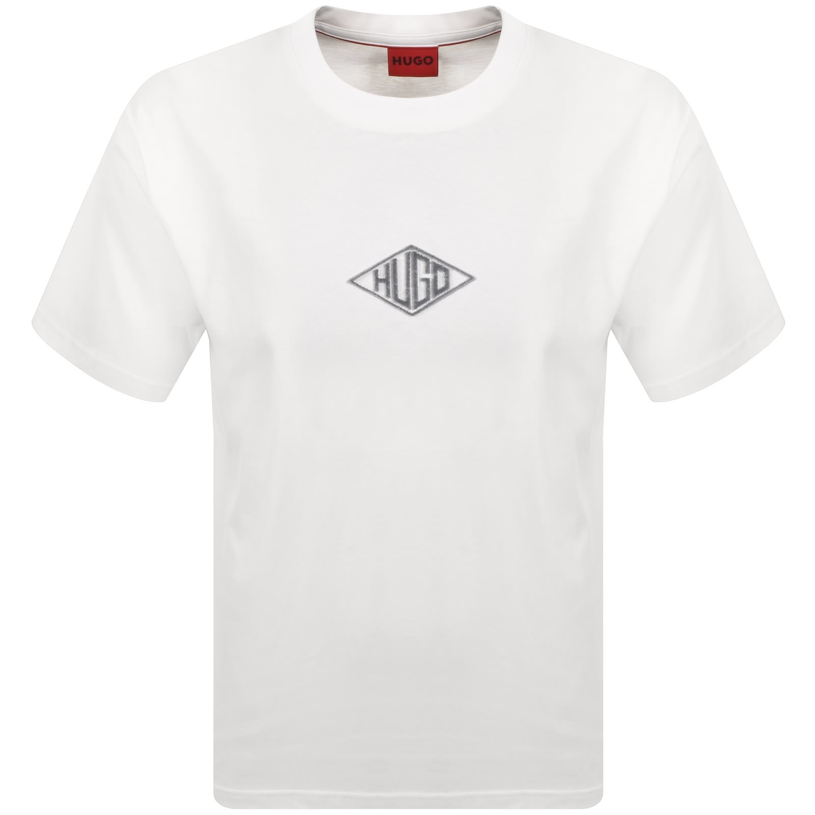 Hugo Boss Cotton-jersey T-shirt With Geometric Logo Embroidery In White