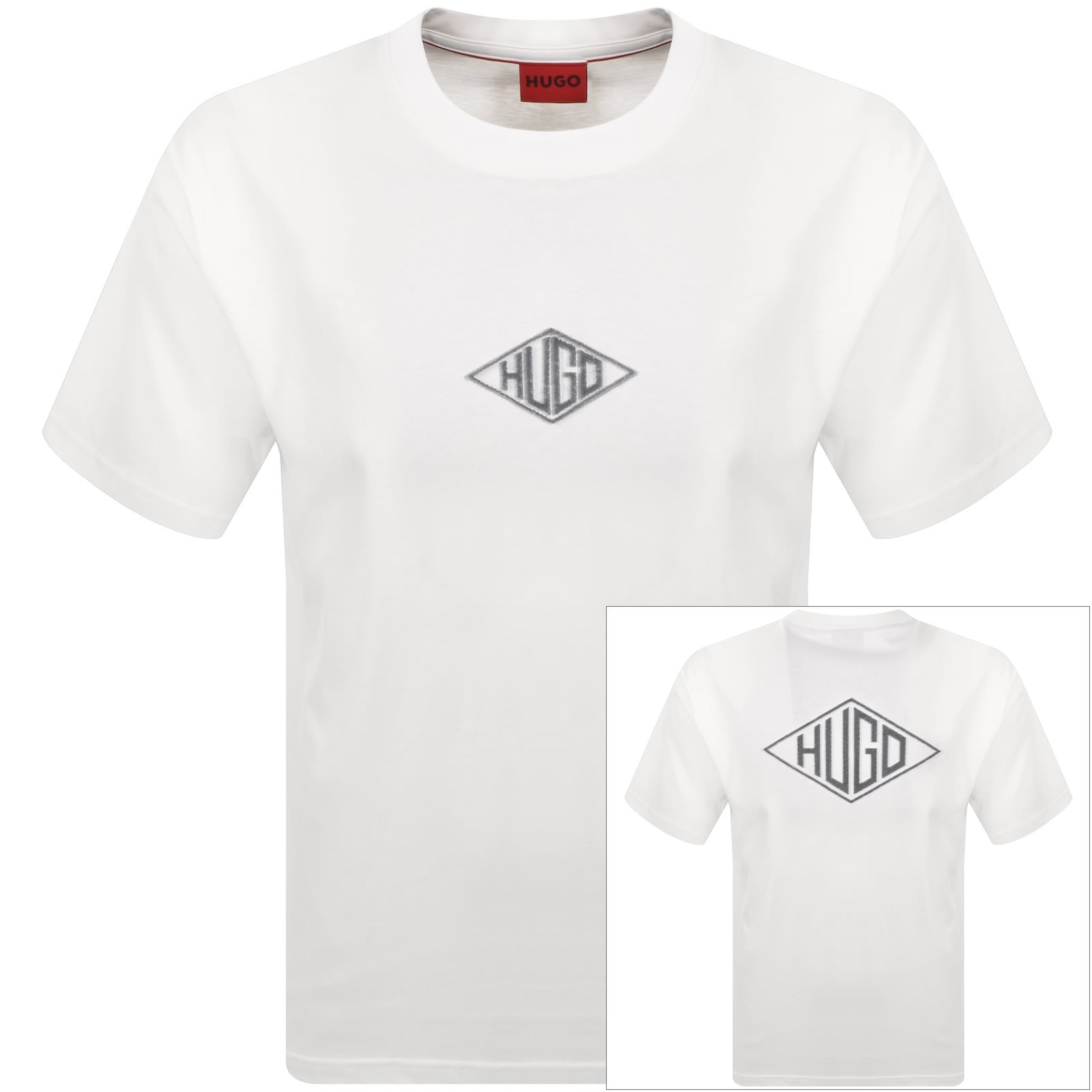 Hugo Boss Cotton-jersey T-shirt With Geometric Logo Embroidery In White