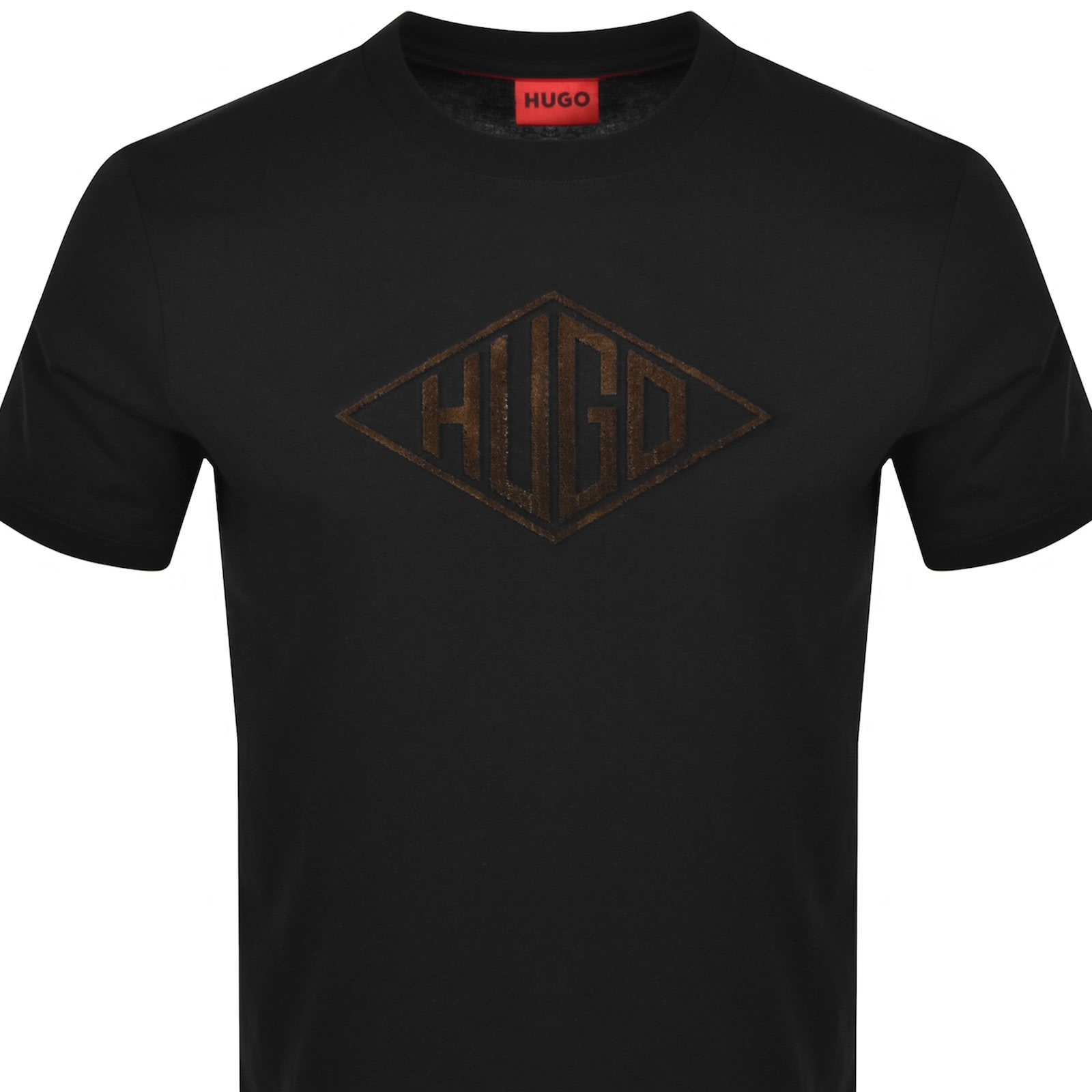 Hugo Boss Cotton-jersey T-shirt With Geometric Logo Embroidery In Black