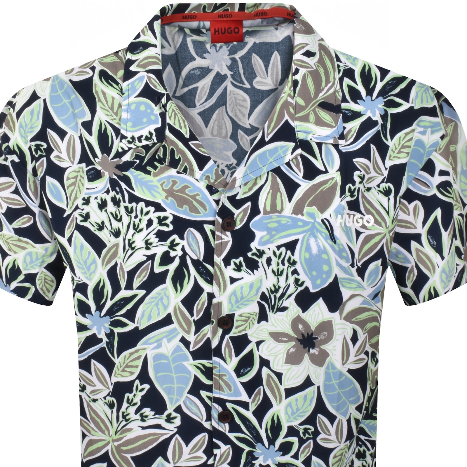 Hugo Boss Hugo Relaxed Short Sleeve Beach Shirt Navy In Navy