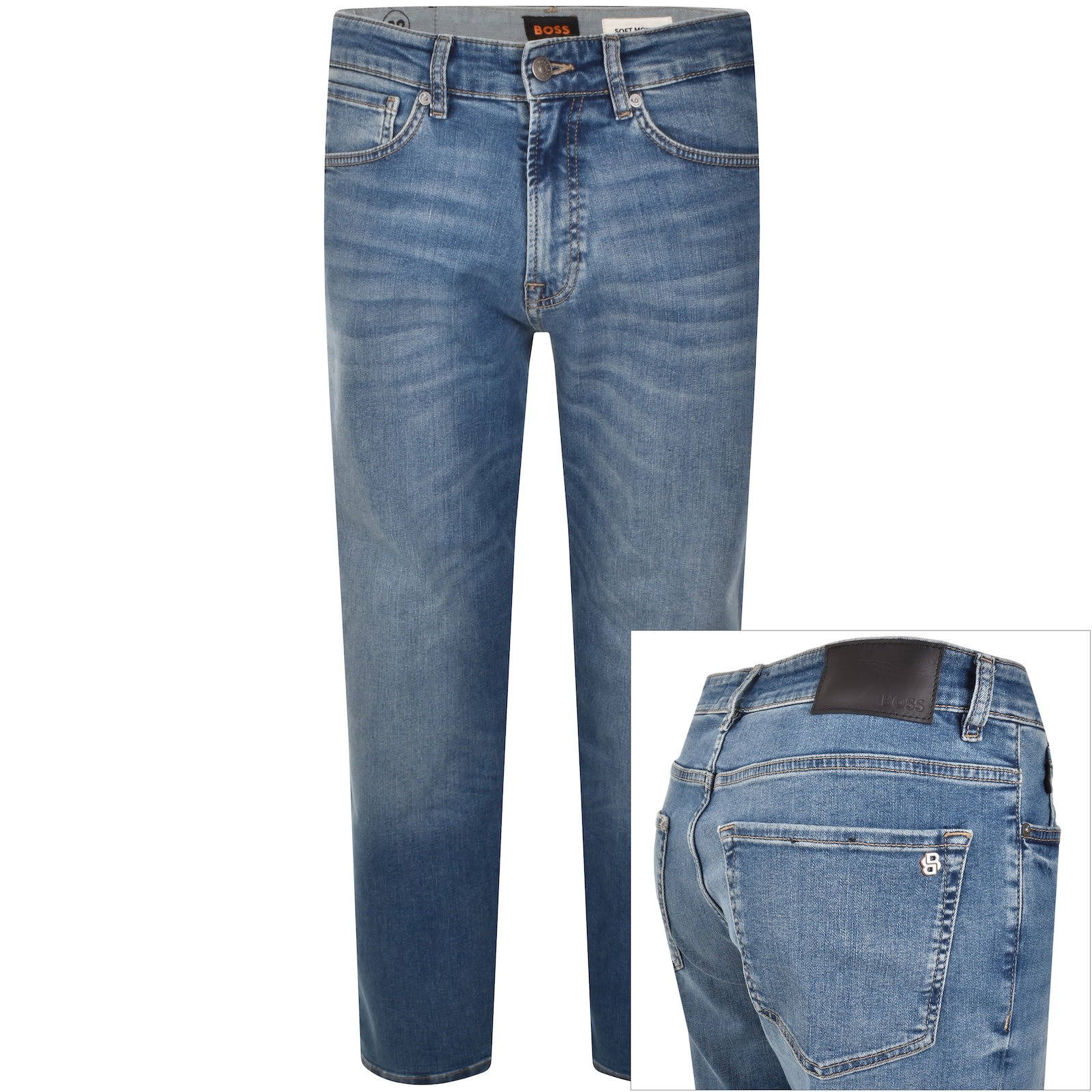 Boss Casual Boss Re Maine Regular Fit Mid Wash Jeans Blue In Blue