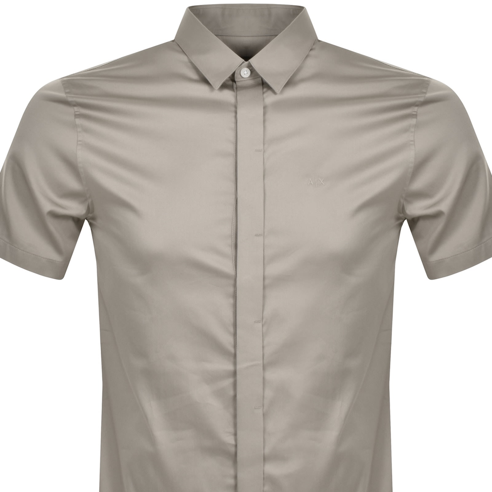 Armani Exchange Slim Fit Shirt Plaza Taupe In Gray