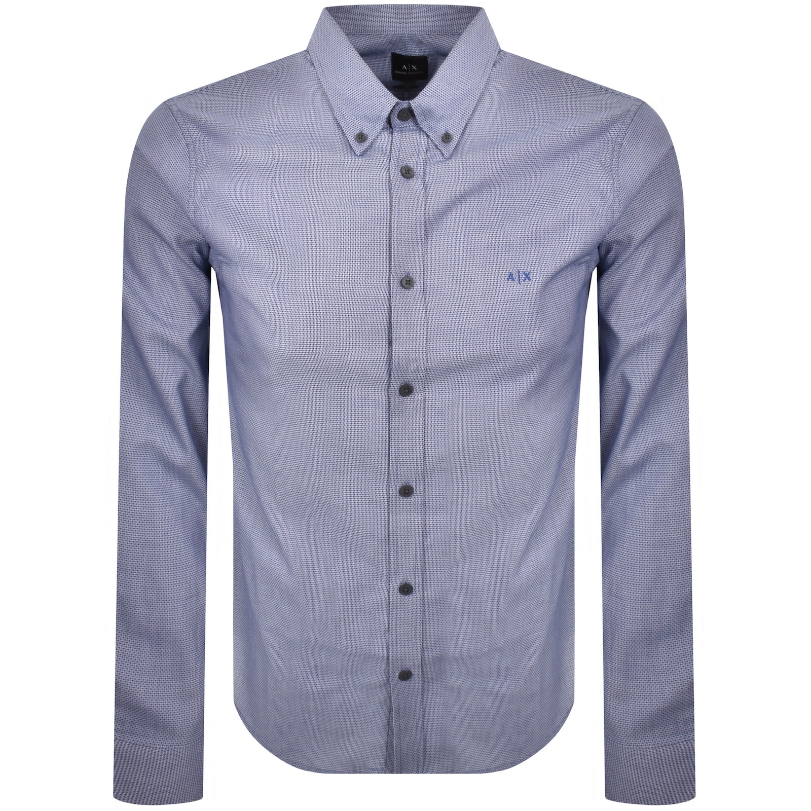 Armani Exchange Regular Fit Patterned Shirt Blue In Blue
