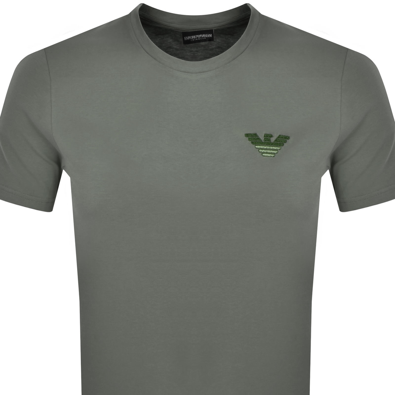 Armani Collezioni Emporio Armani Crew Neck T Shirt Green In Green